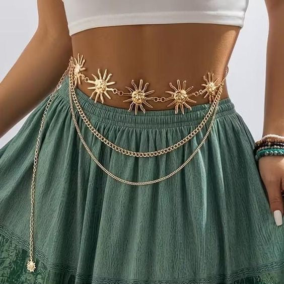 Golden Metal Waist Chain Design : 4