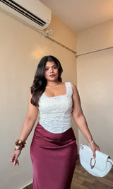 Lacy Velvet Work Corset Top