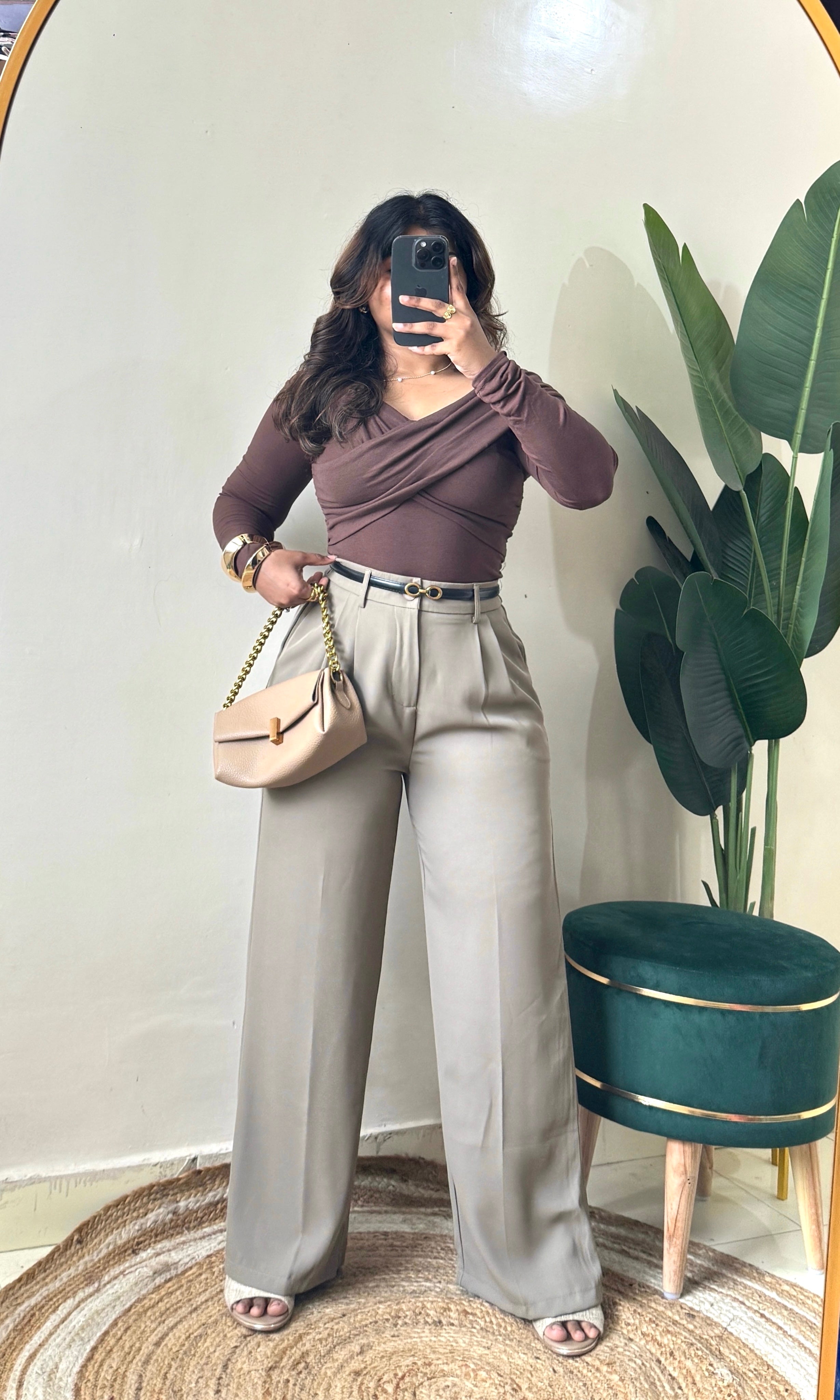 Korean Warm Grey Tailored Pants
