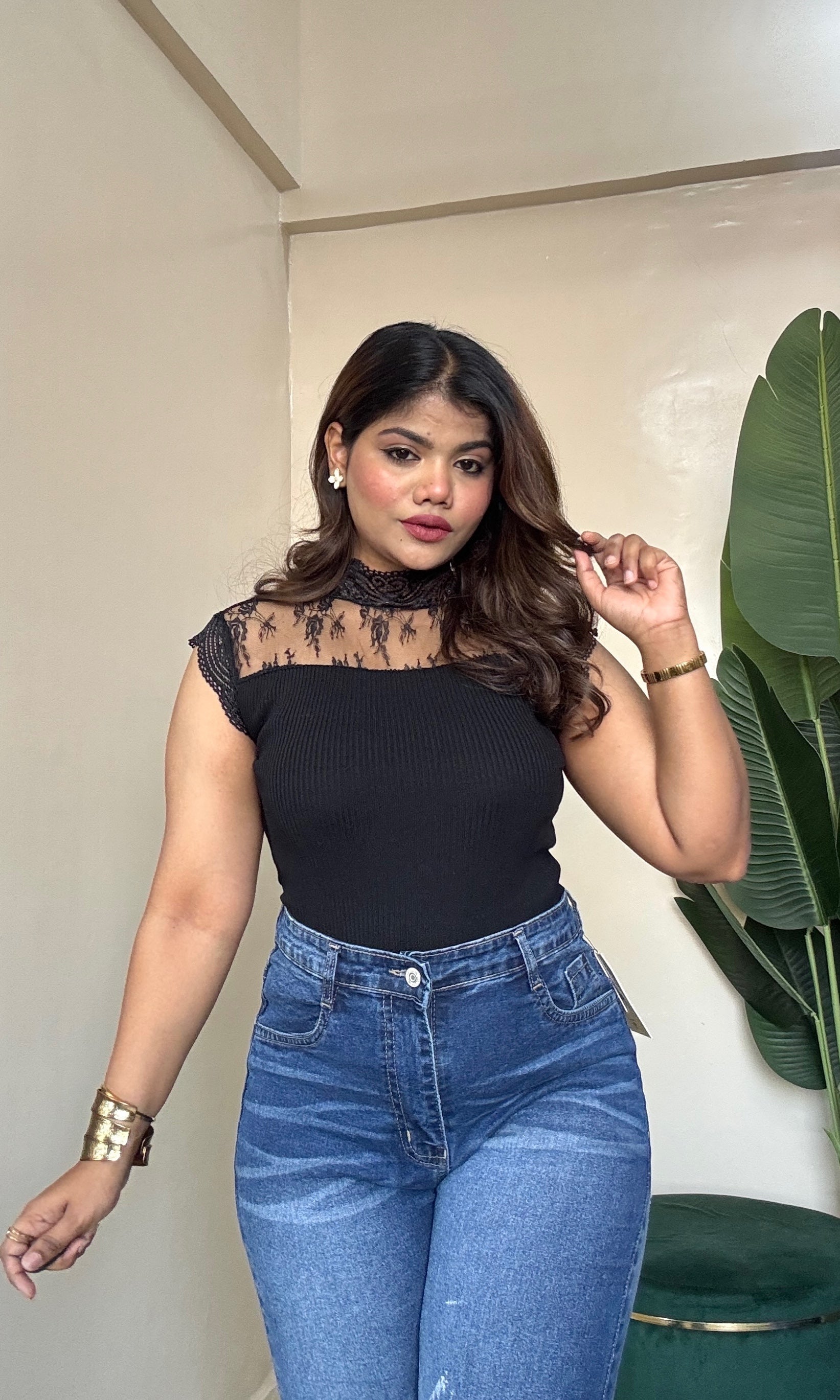 Mesh Neck Work Top