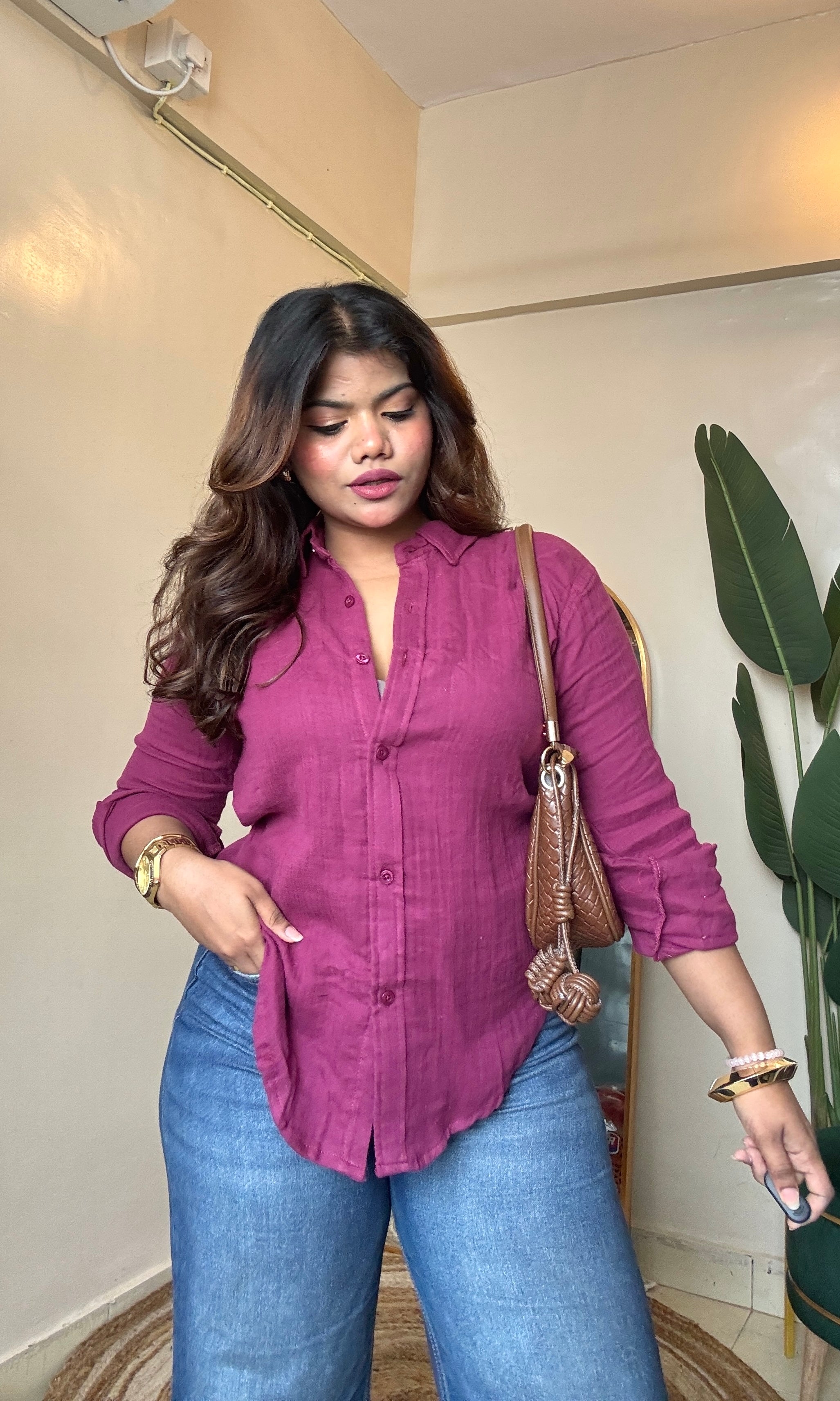 Rani Pink Cotton Mulmul Shirt