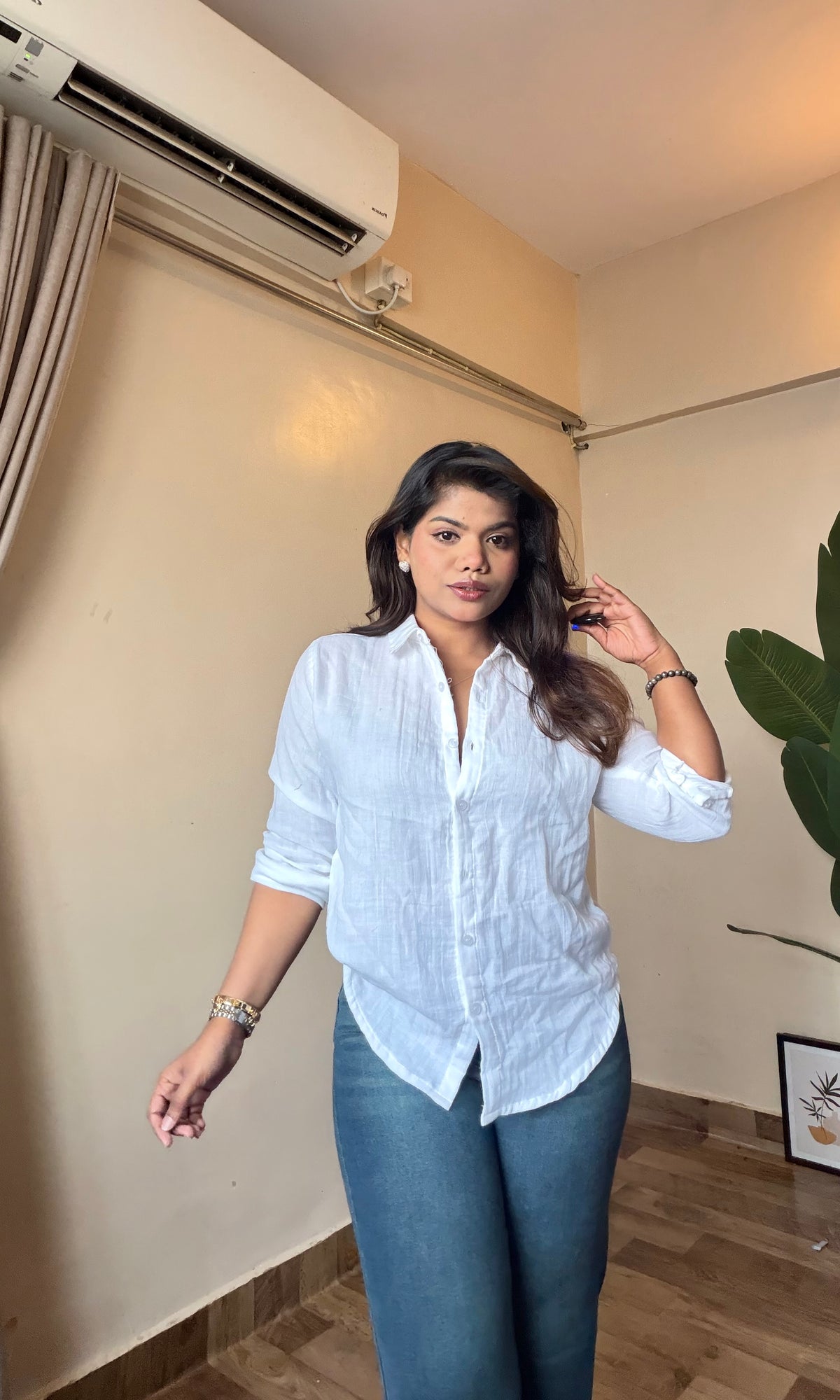 White Cotton Mulmul Shirt