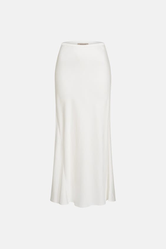 Premium Ivory Satin Skirt