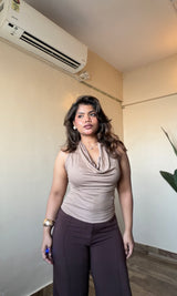 Cowl Halter Neck Top