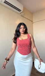Lacy Velvet Work Corset Top