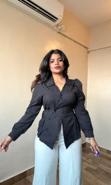 Structured Striped Fitted Shirt