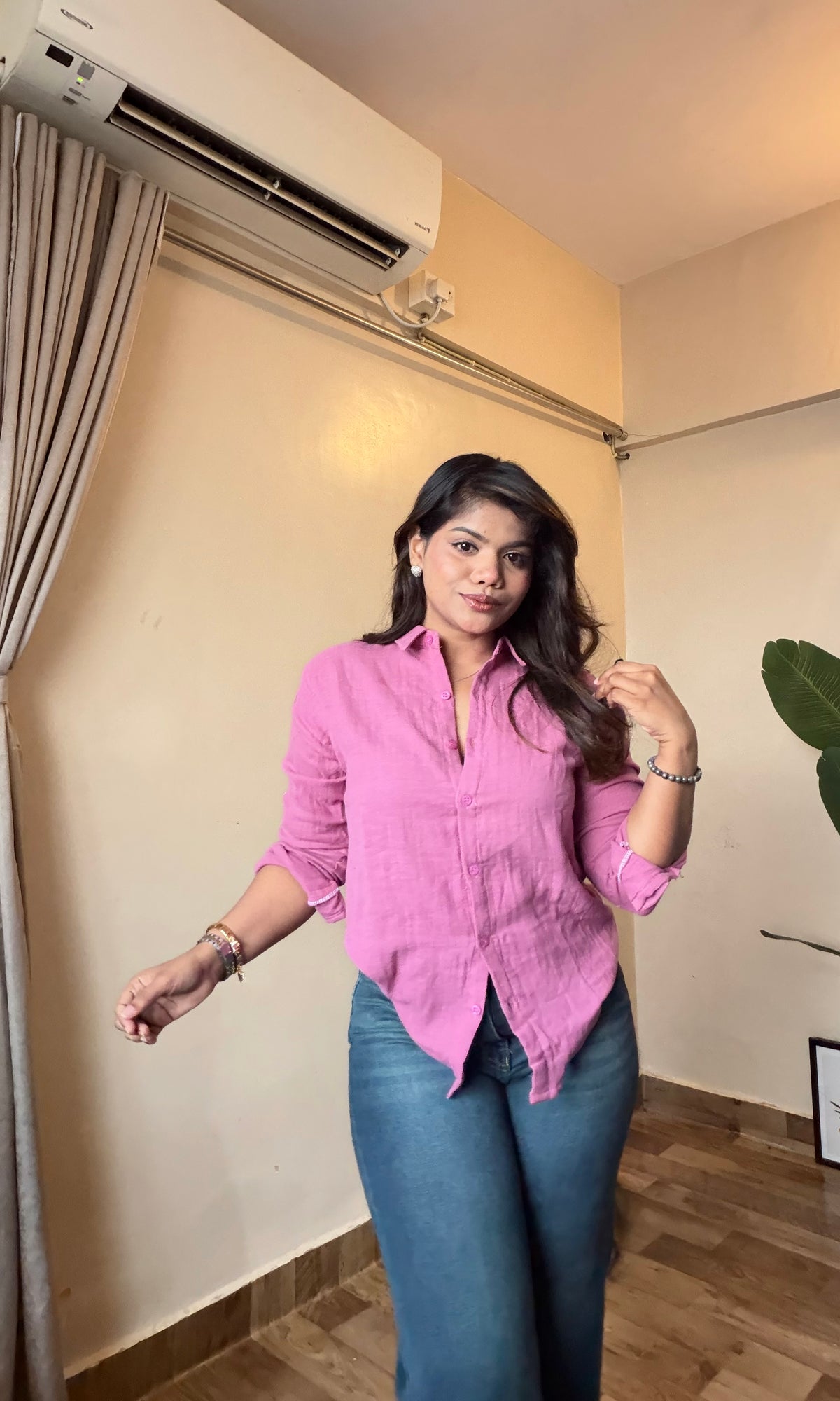 Blush Pink Cotton Mulmul Shirt