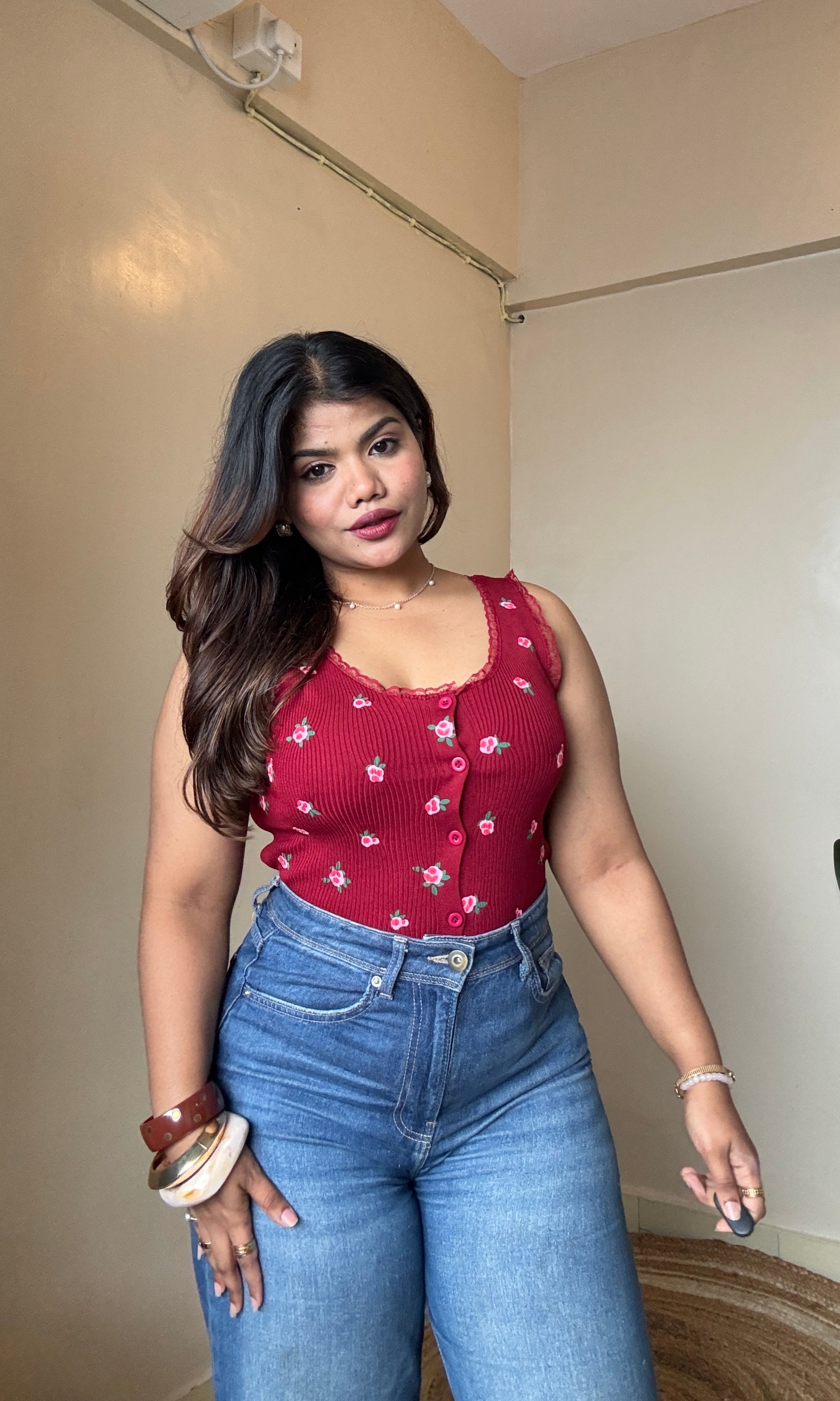Cherry Printed Sleeveless Top