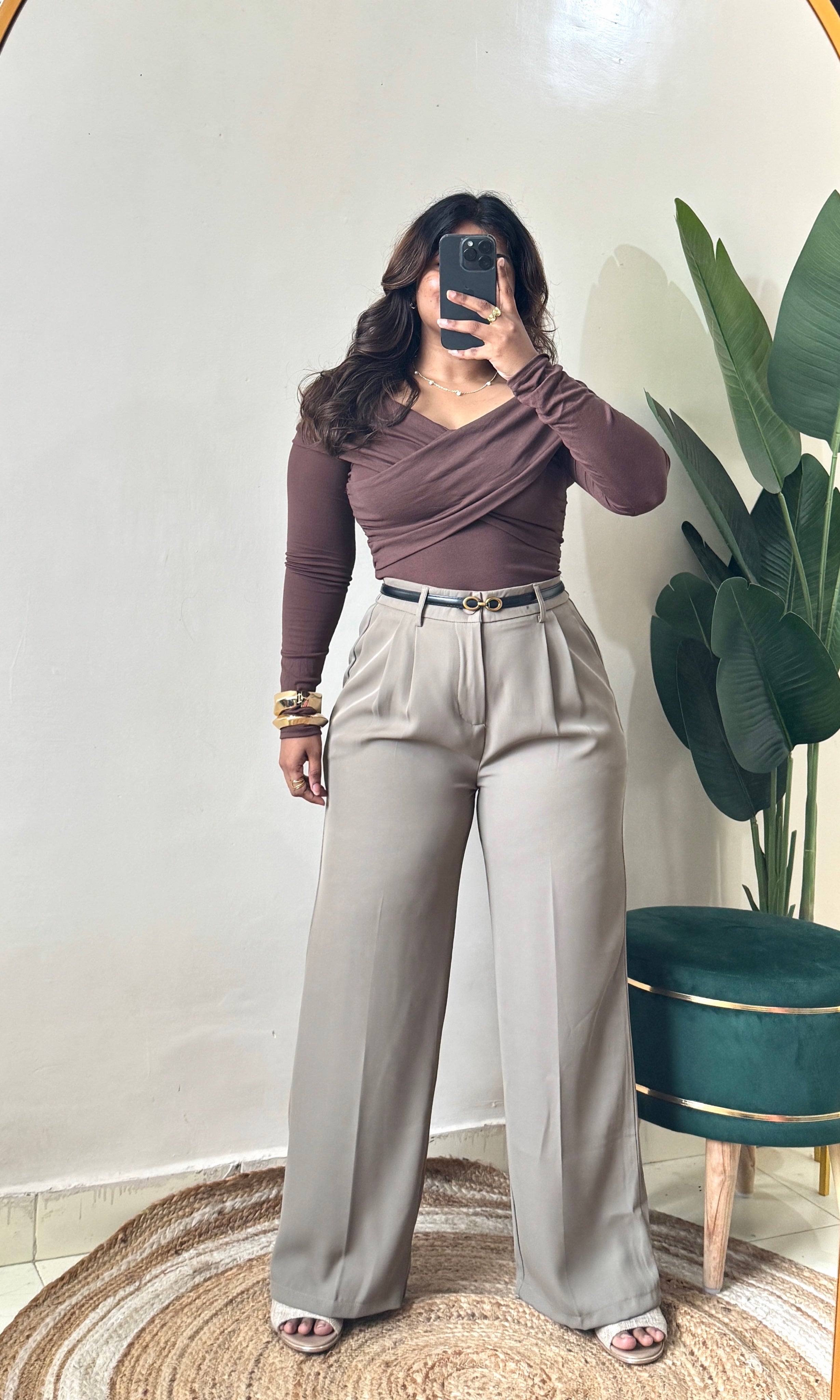 Korean Warm Grey Tailored Pants