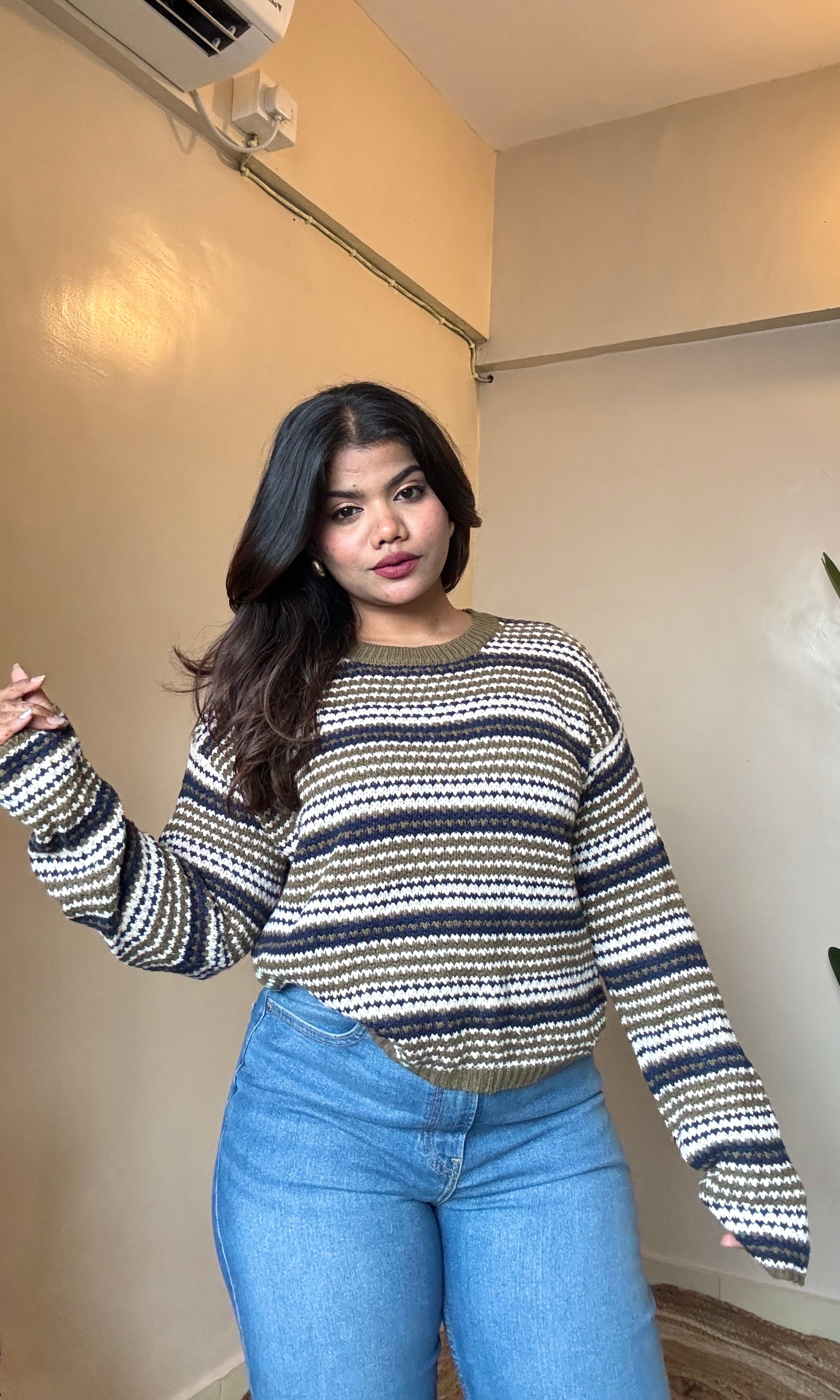 Olive Green Knit Pullover