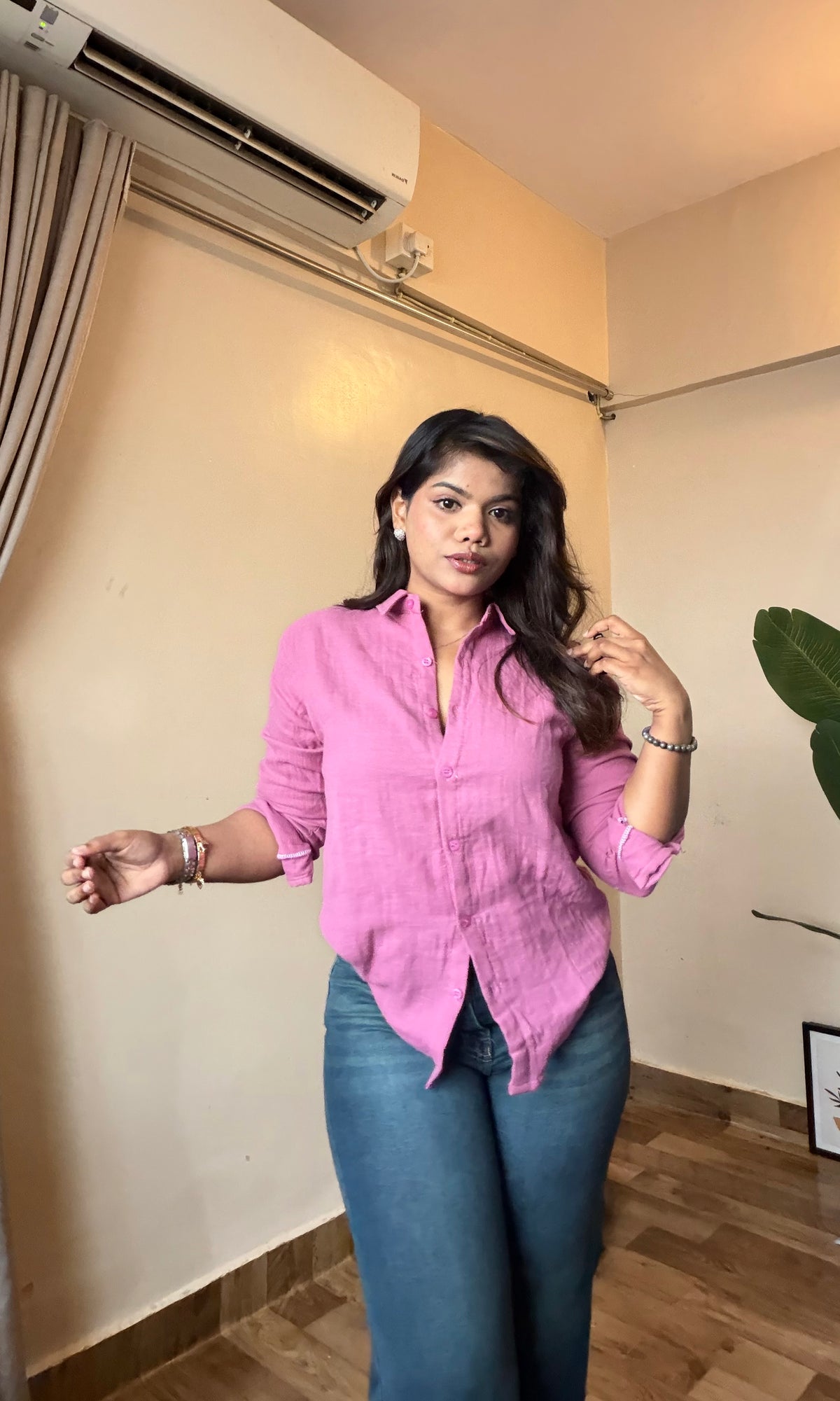 Blush Pink Cotton Mulmul Shirt