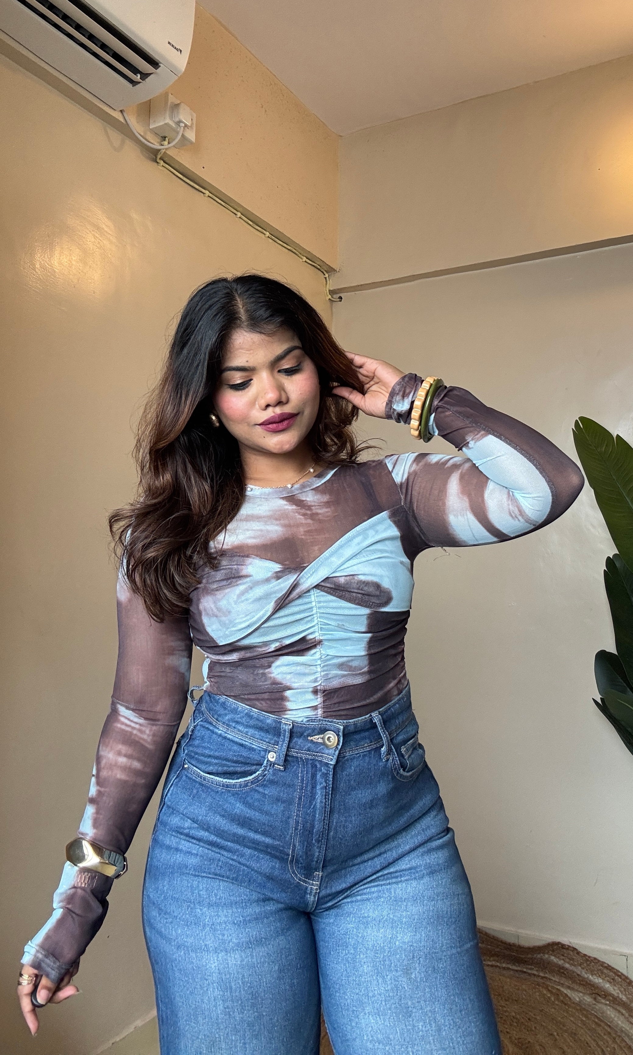 Twisted Crossover Mesh Top