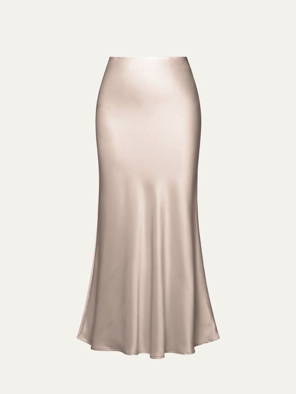 Premium Ivory Champagne Satin Skirt