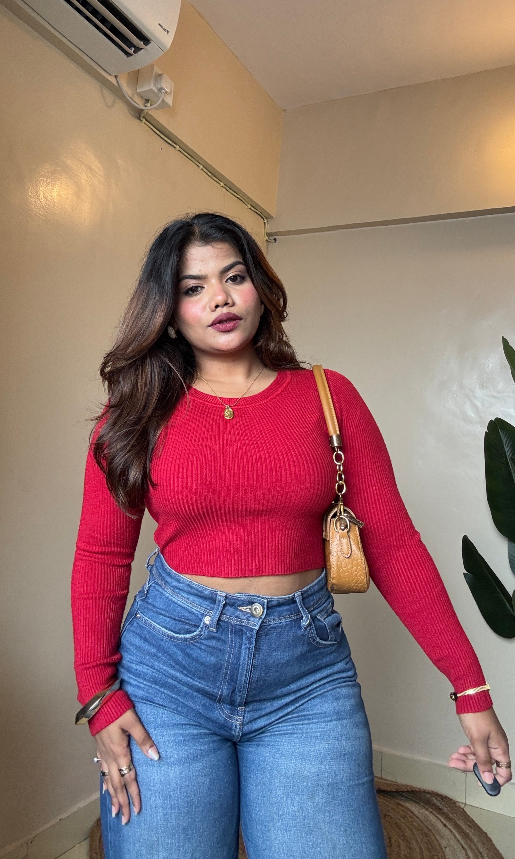 Round Neck Ribbed Crop Top
