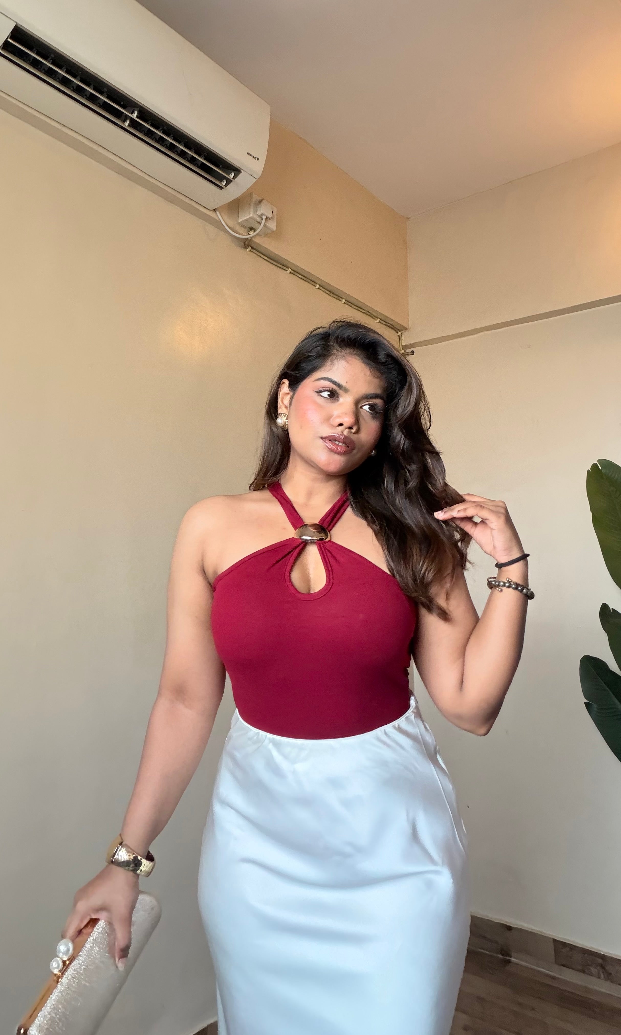 Halter Neck Metallic Top