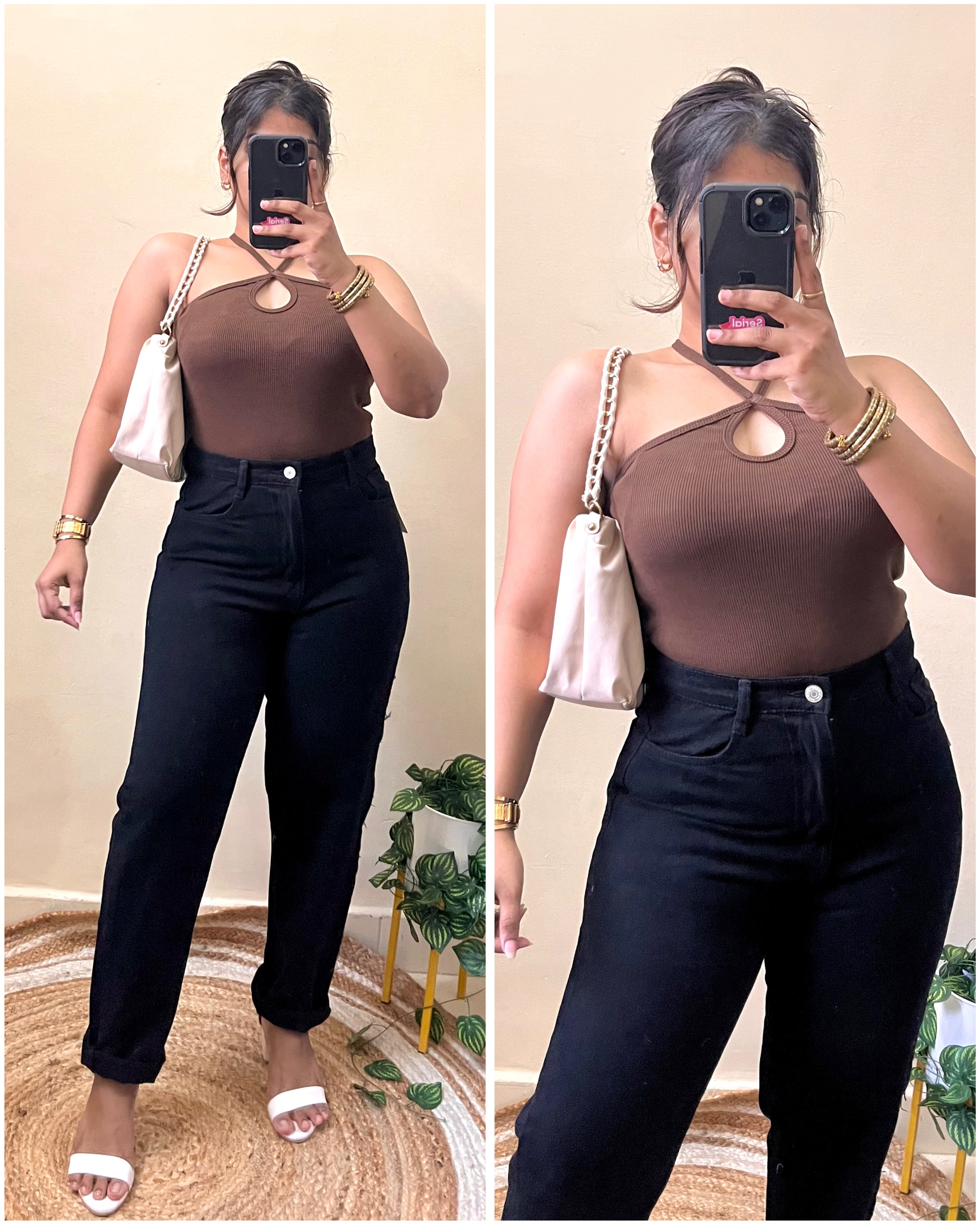 Black High Waist Mom Fit Jeans