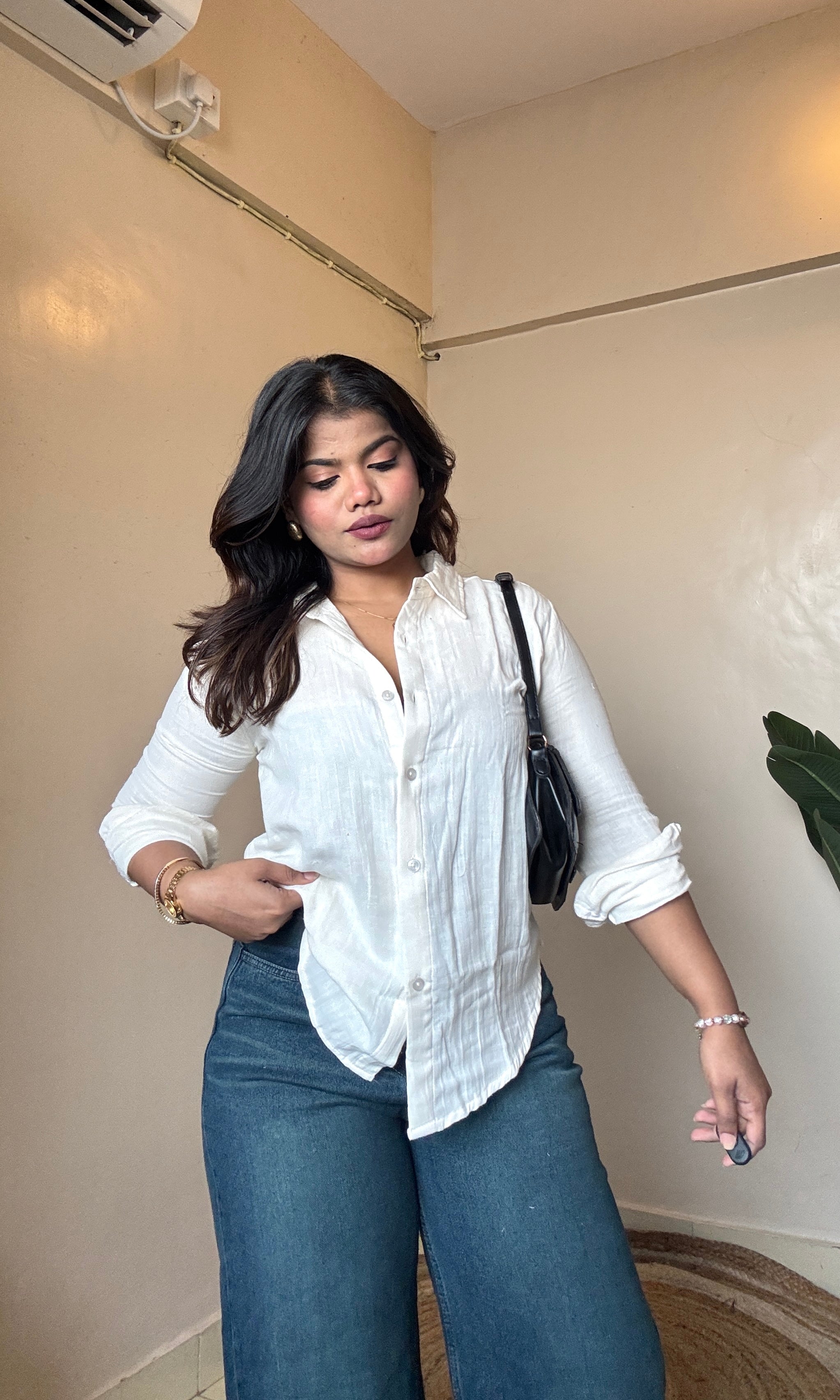 Creamish Cotton Mulmul Shirt