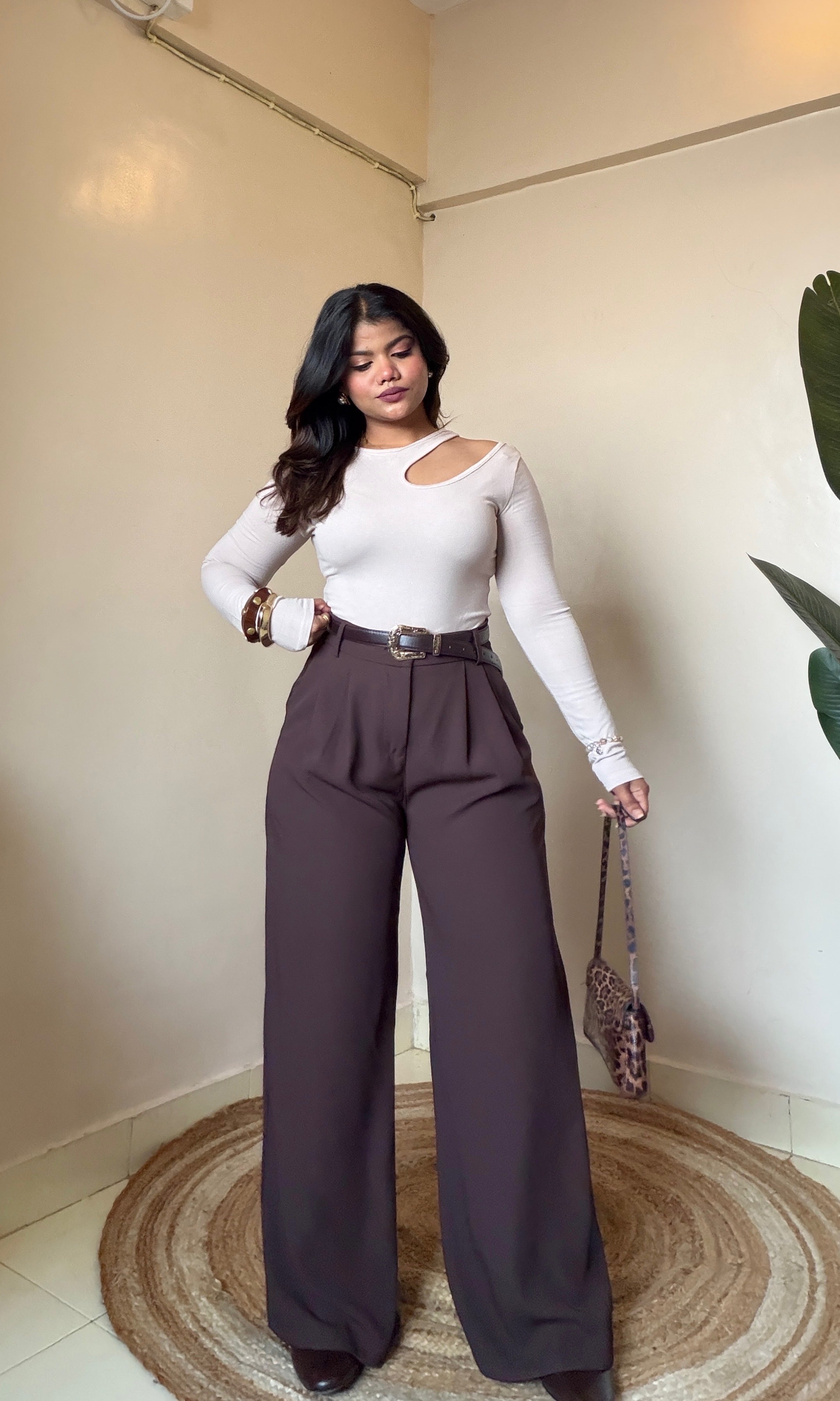 Solid Cut-Out Fitted Top #9856