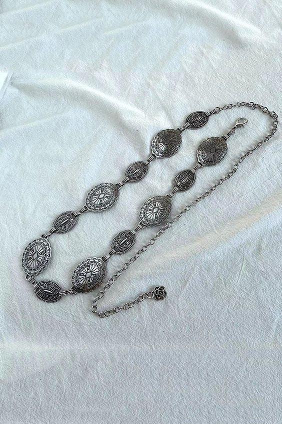 Silver Metal Waist Chain Design : 3