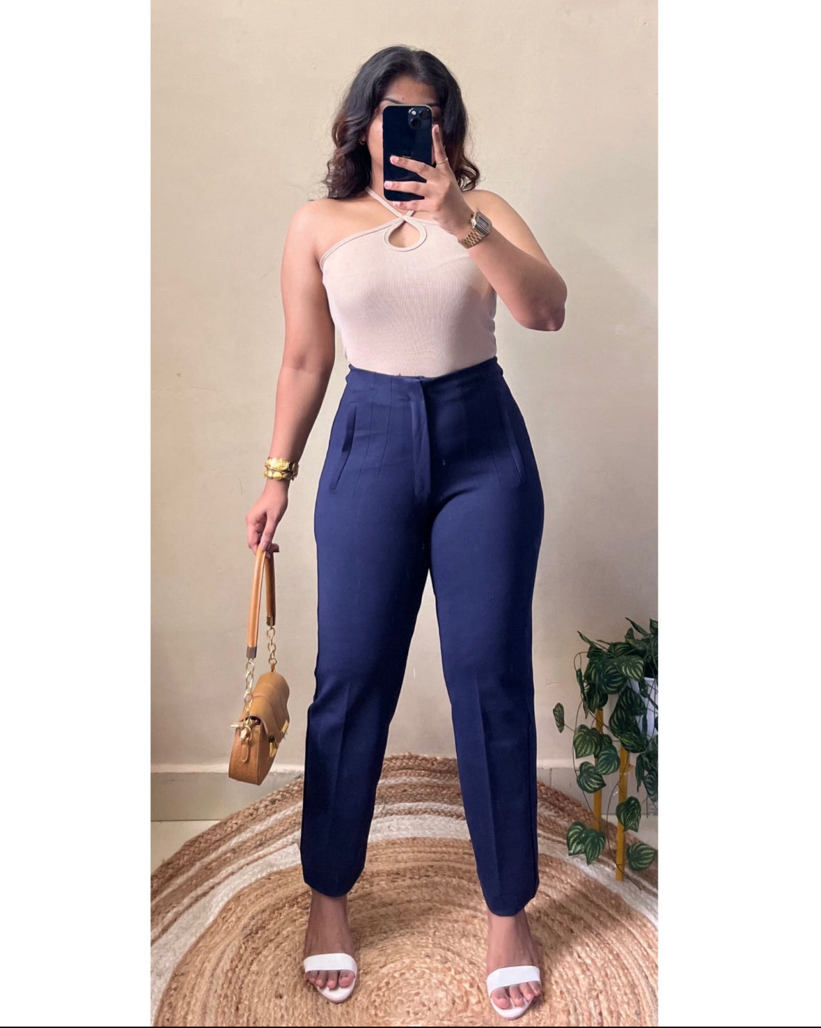 Bestseller Navy Blue High Waist Trouser