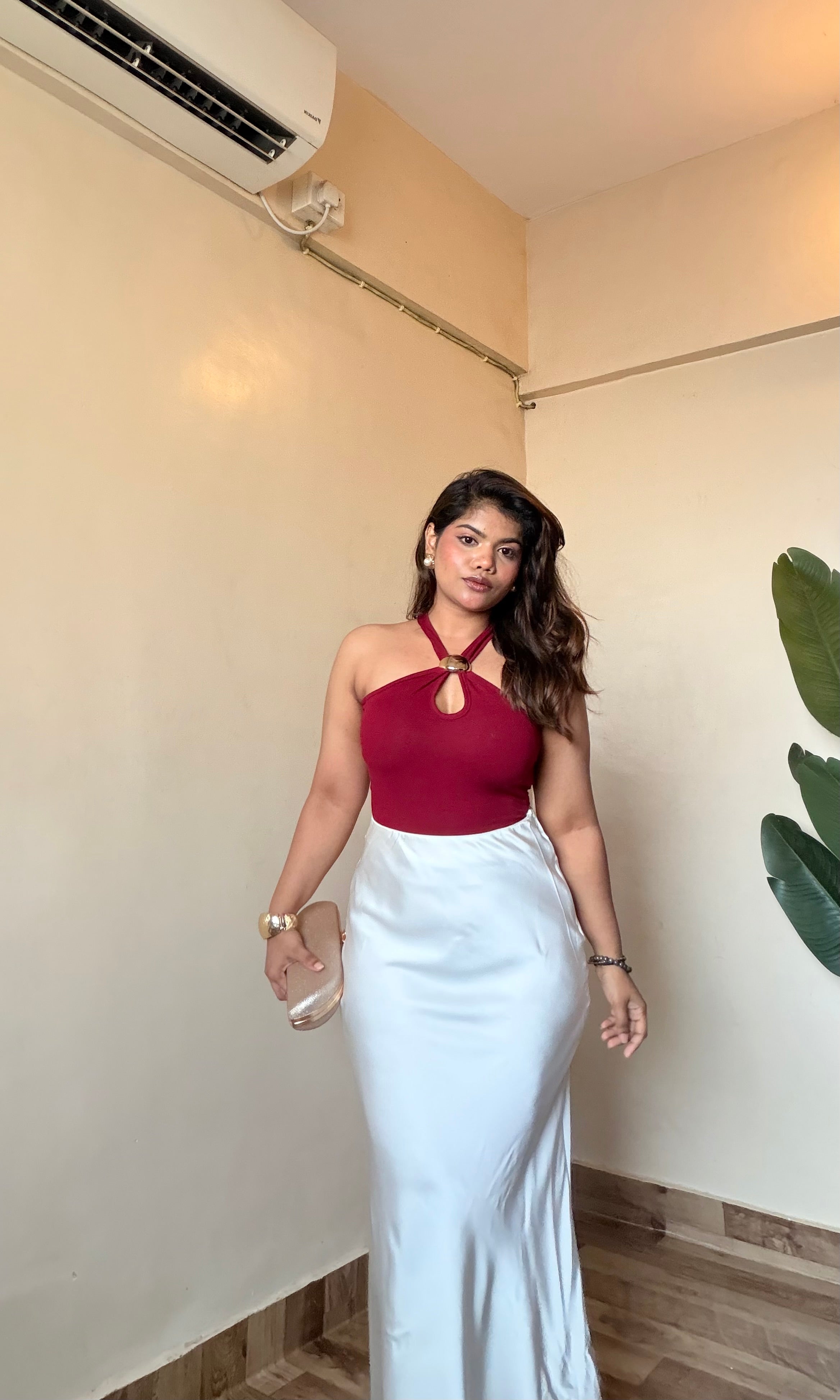 Halter Neck Metallic Top
