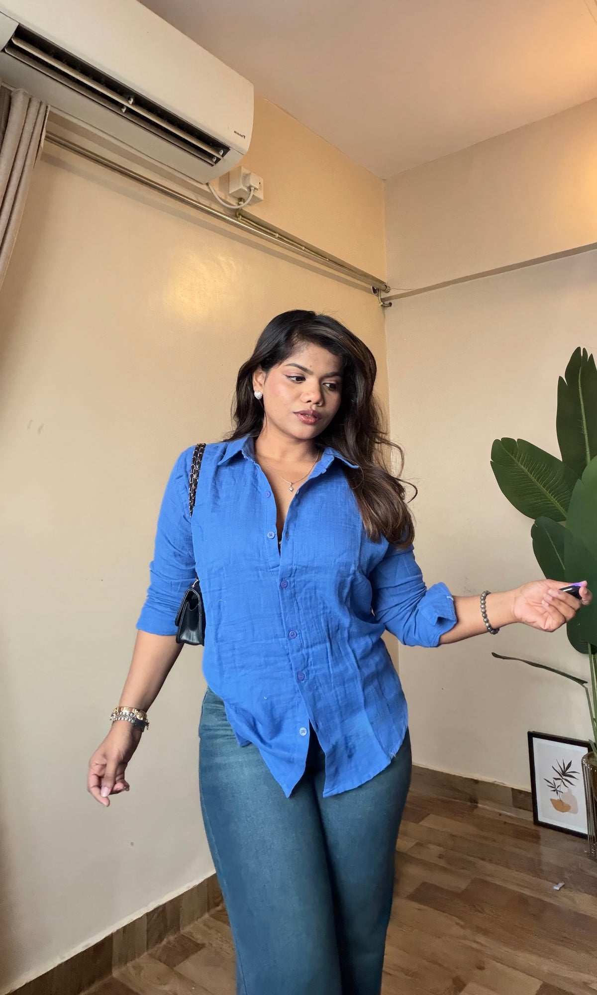 Royal Off-Blue Cotton Mulmul Shirt