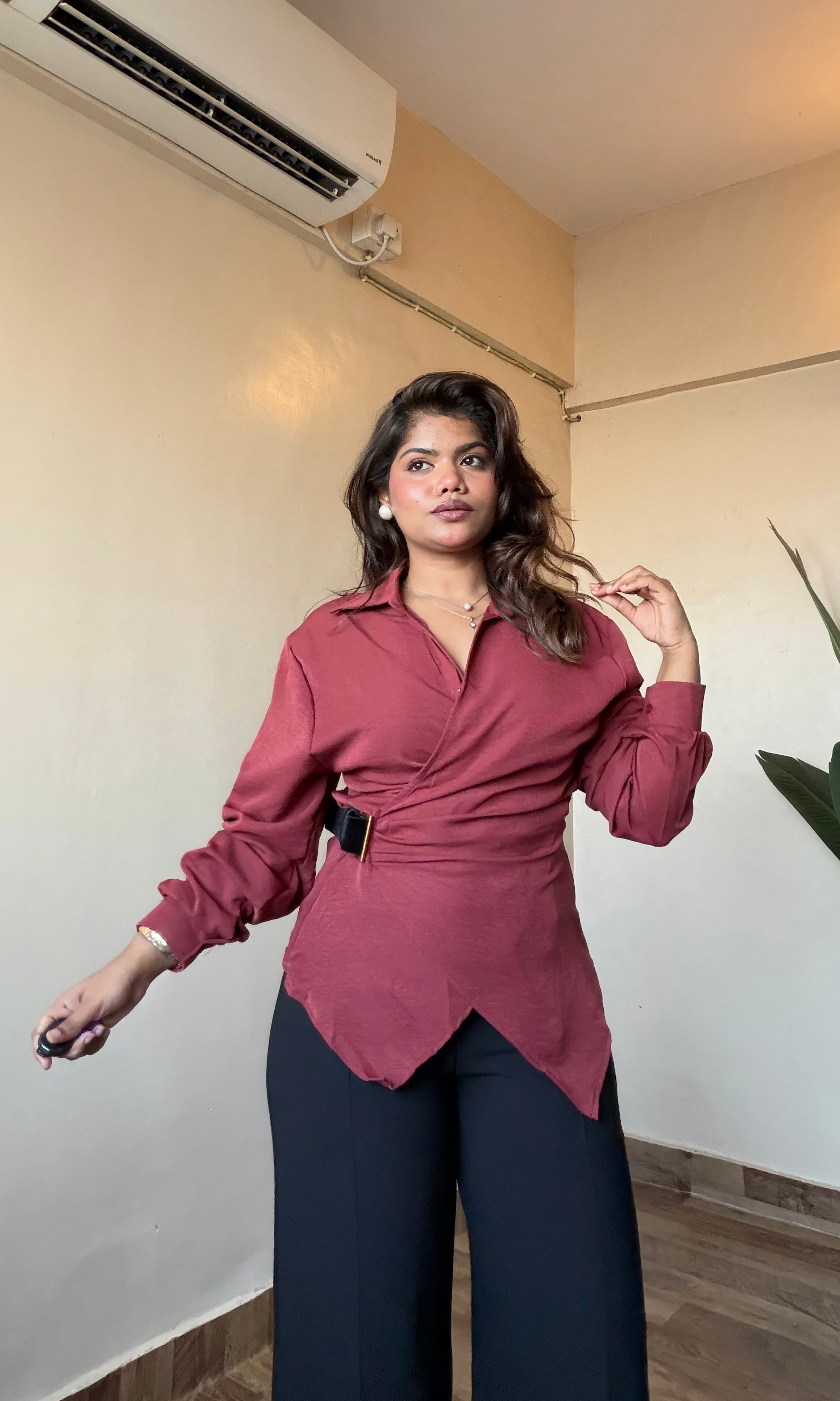 Belt Style Wrap Shirt