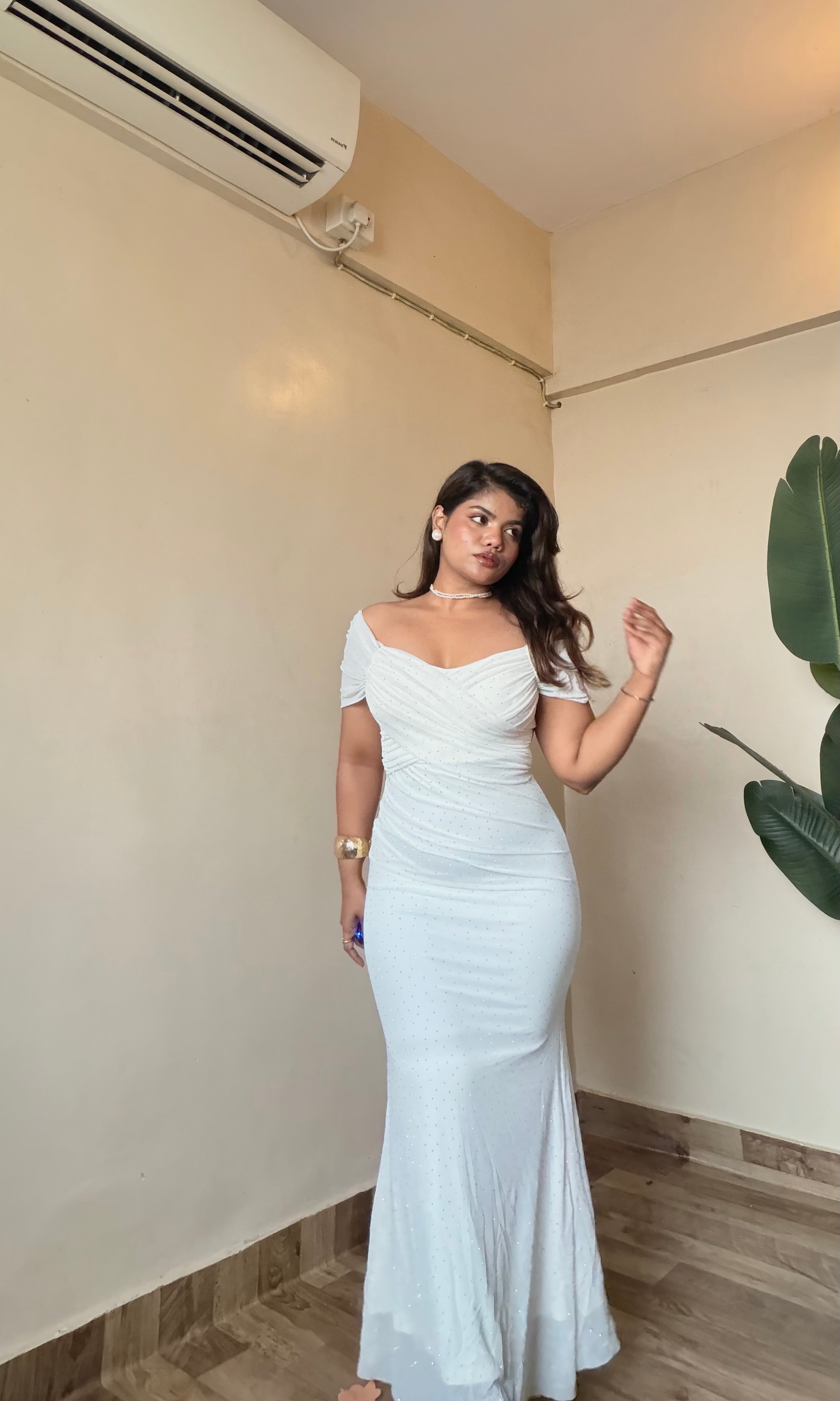 Sparkle Wrap Mesh Bodycon Dress