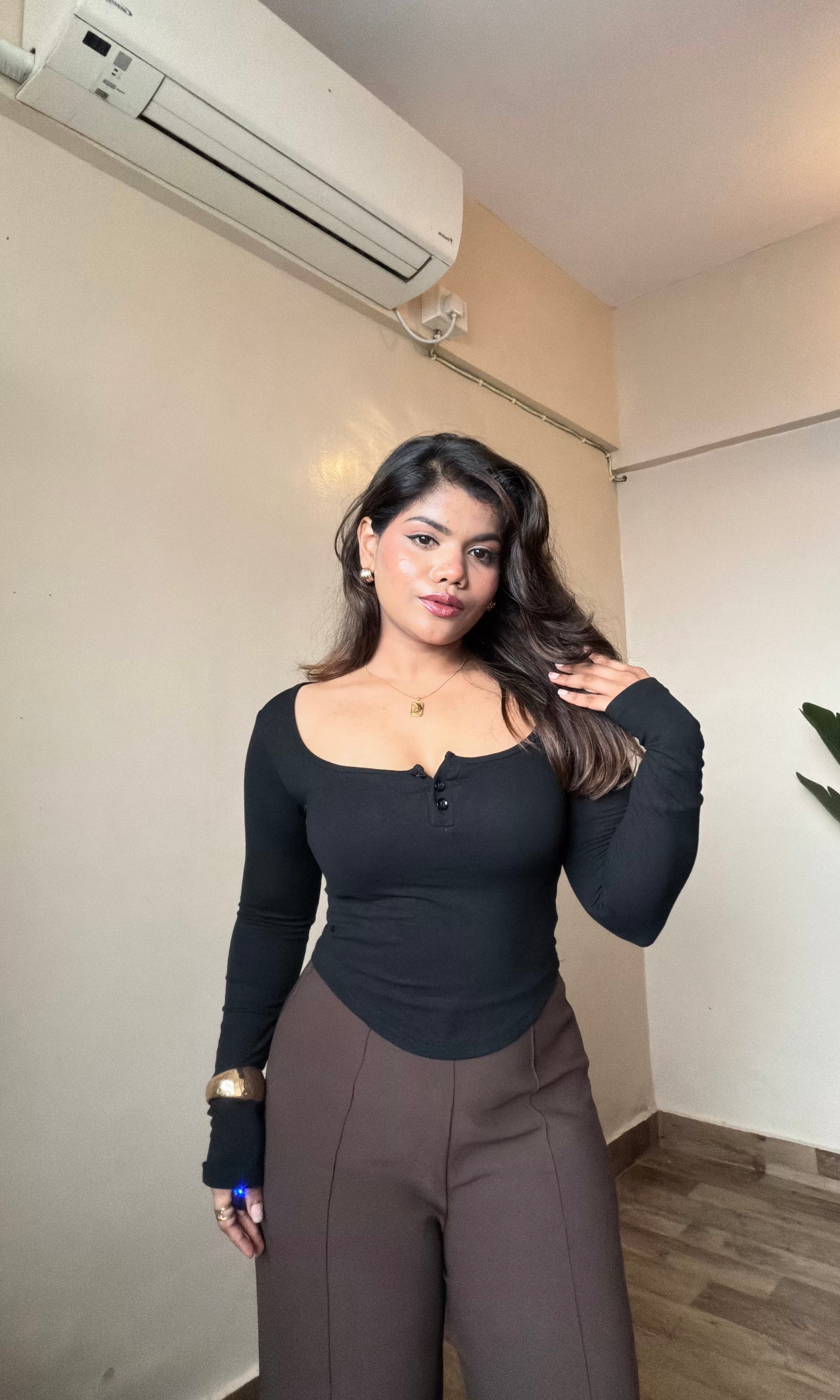 Basix Round Neck Fitted Top