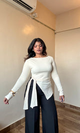 Asymmetric Side Tie-Up Top #9923