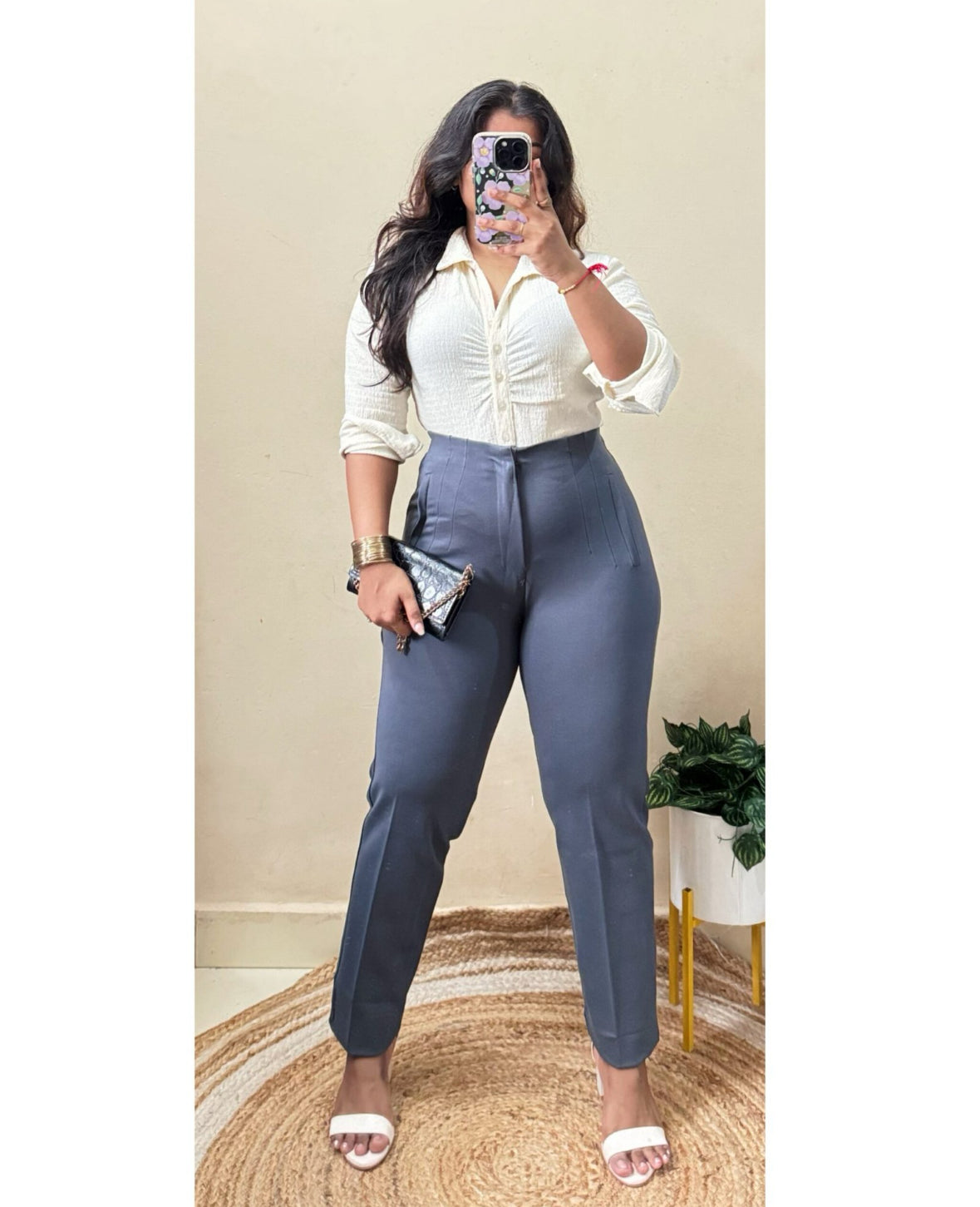 Dark Grey High Waist Trouser