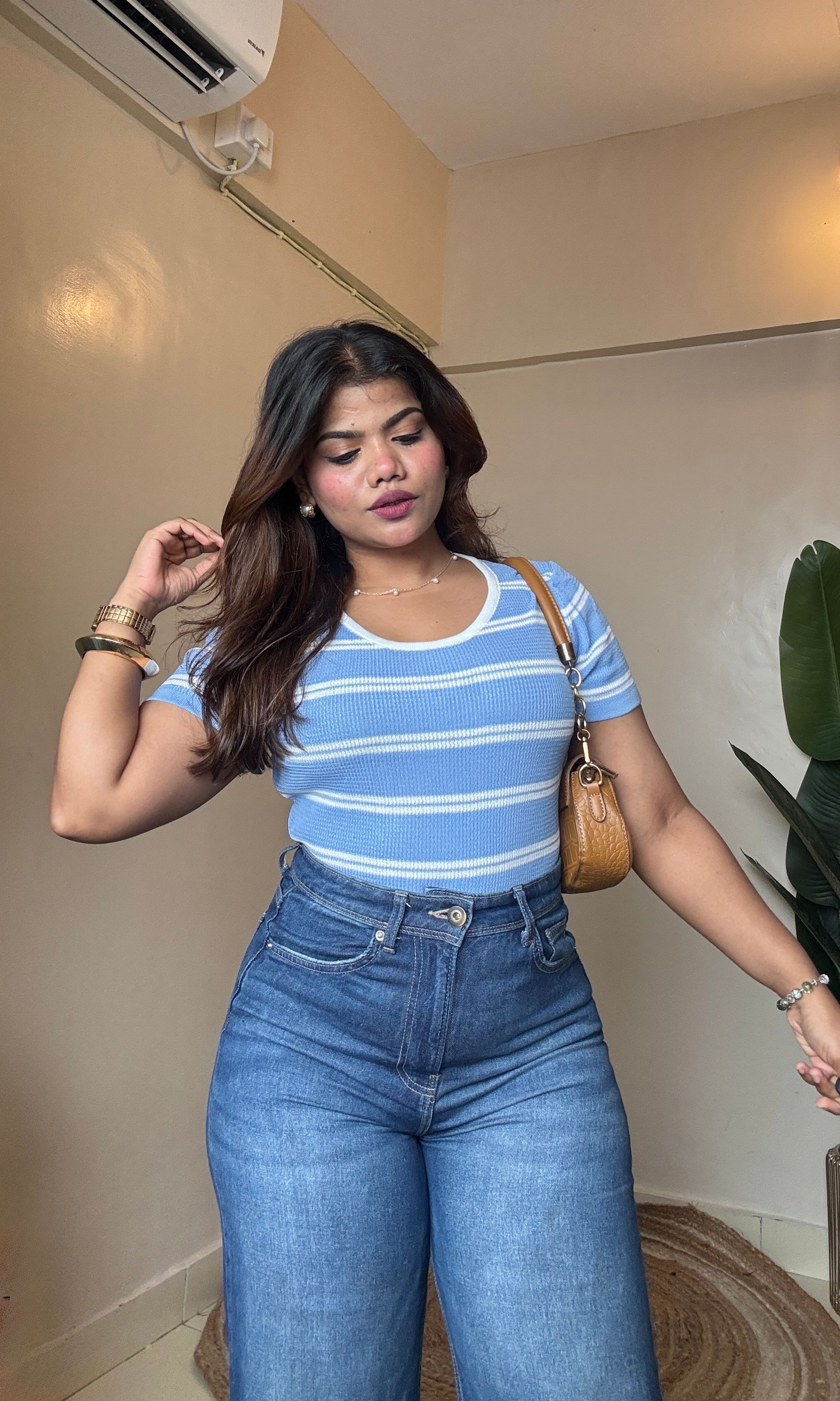 Striped Round Neck Top