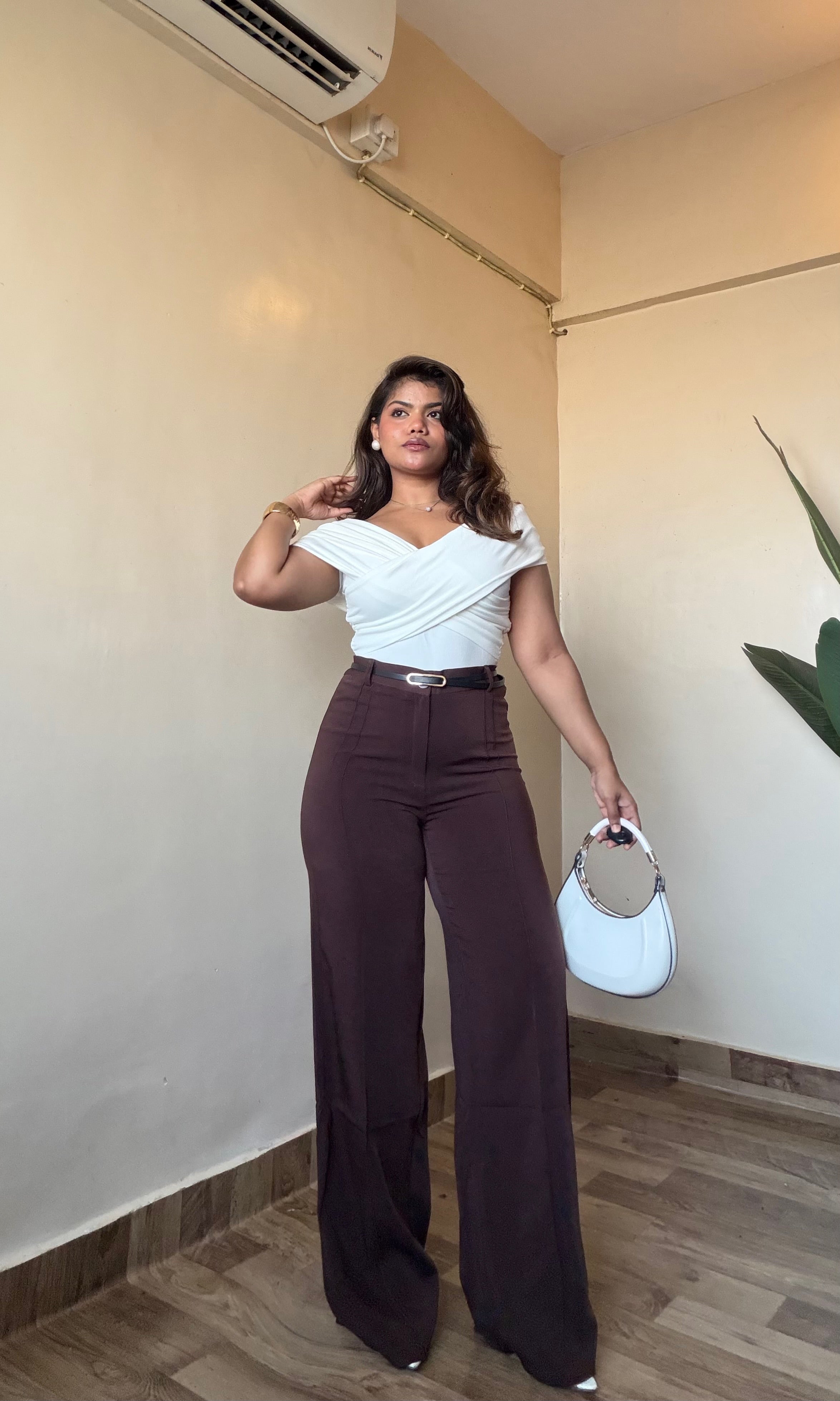 Brown Modest Trouser With Belt