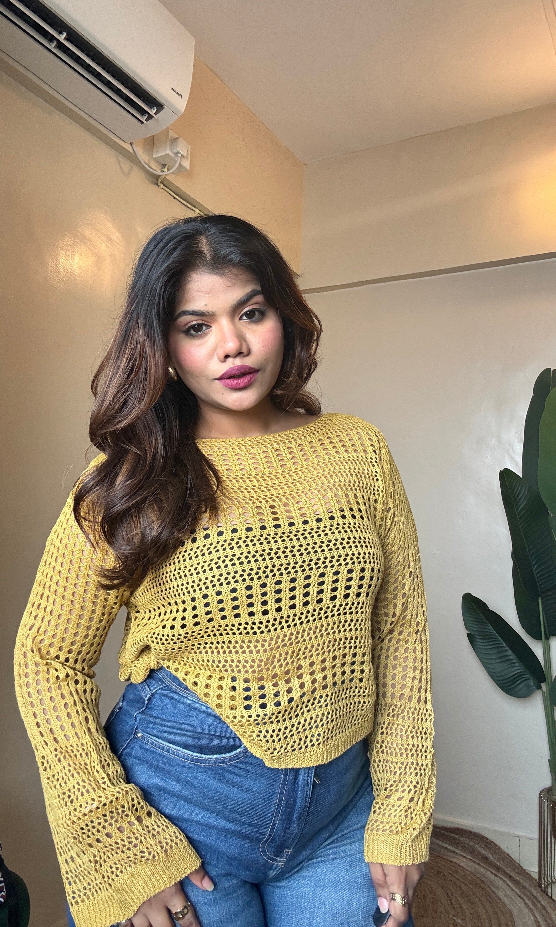 Warm Yellow Crochet Top