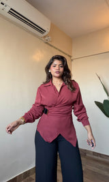 Belt Style Wrap Shirt