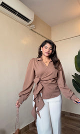 Ruffle Tie-Up Snatched Shirt