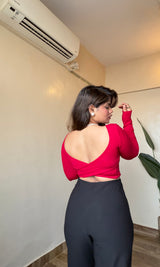 In-Built Padded Backless Wrap Top
