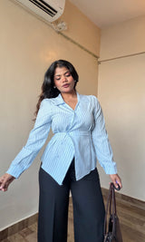 Structured Striped Fitted Shirt