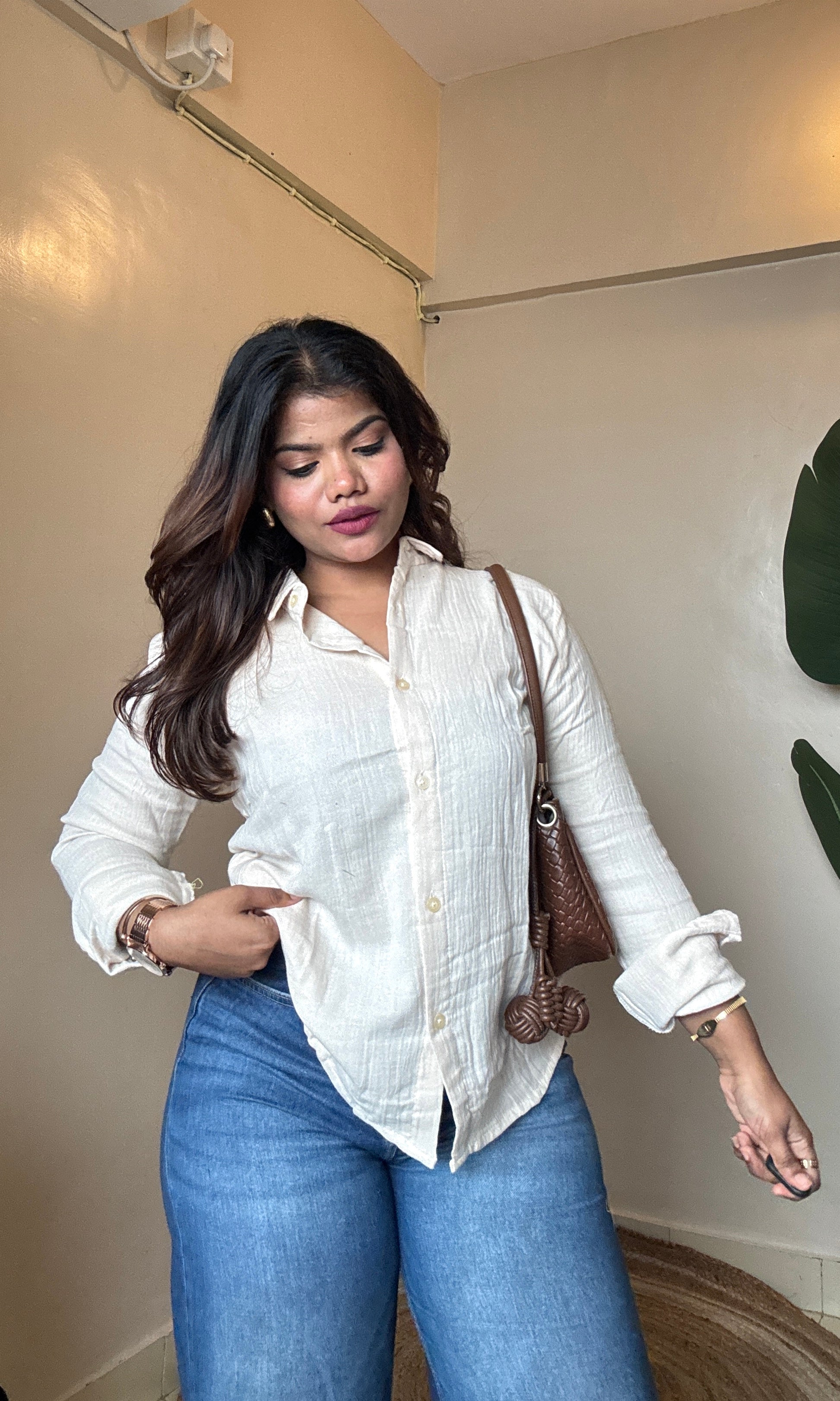 Creamish Cotton Mulmul Shirt