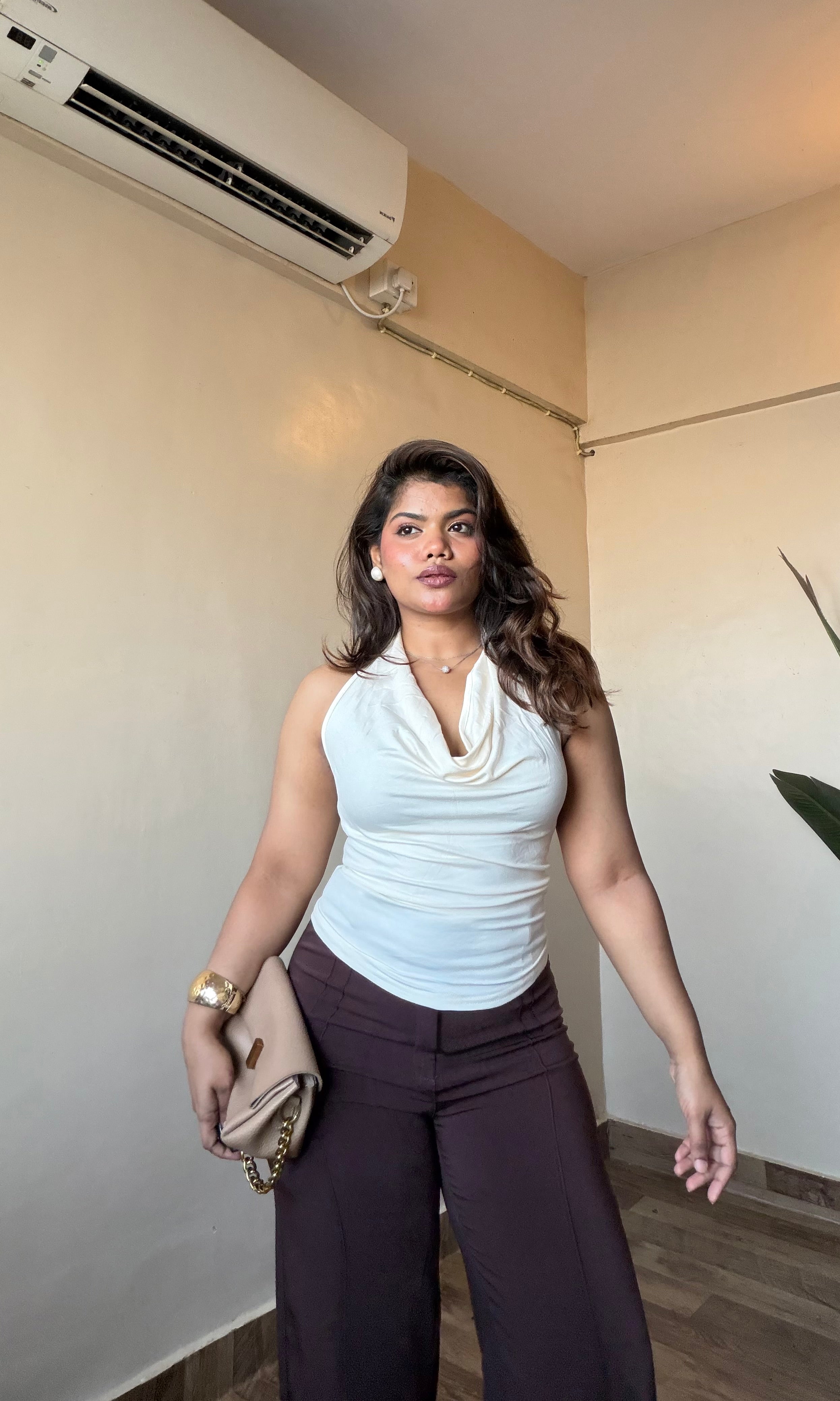 Cowl Halter Neck Top