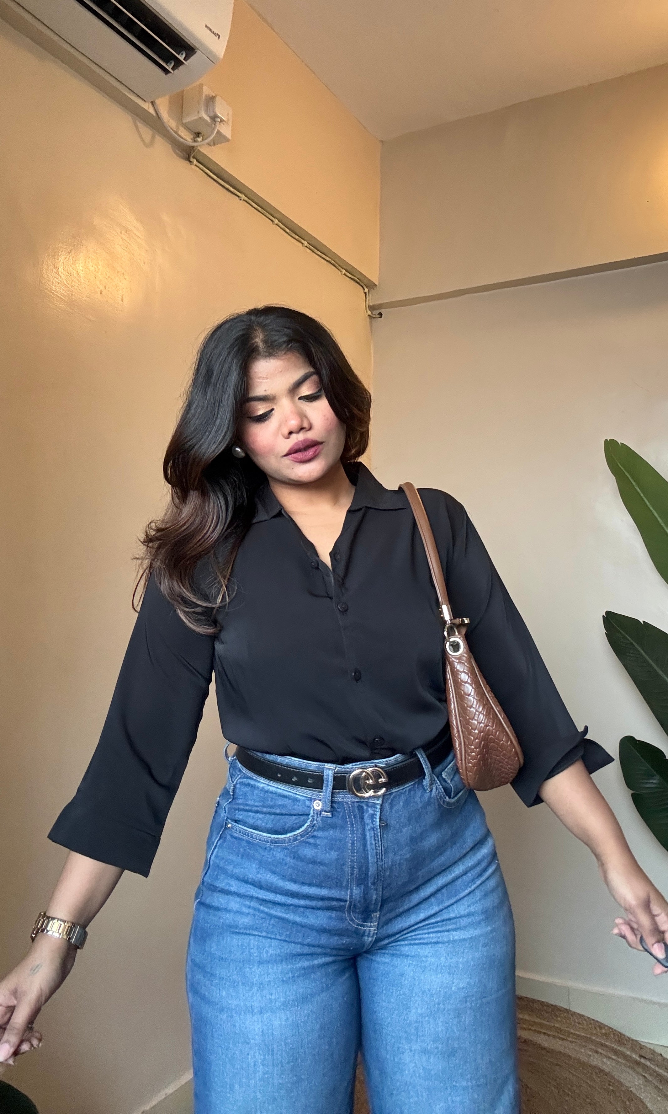 Black Half Sleeve Shirt