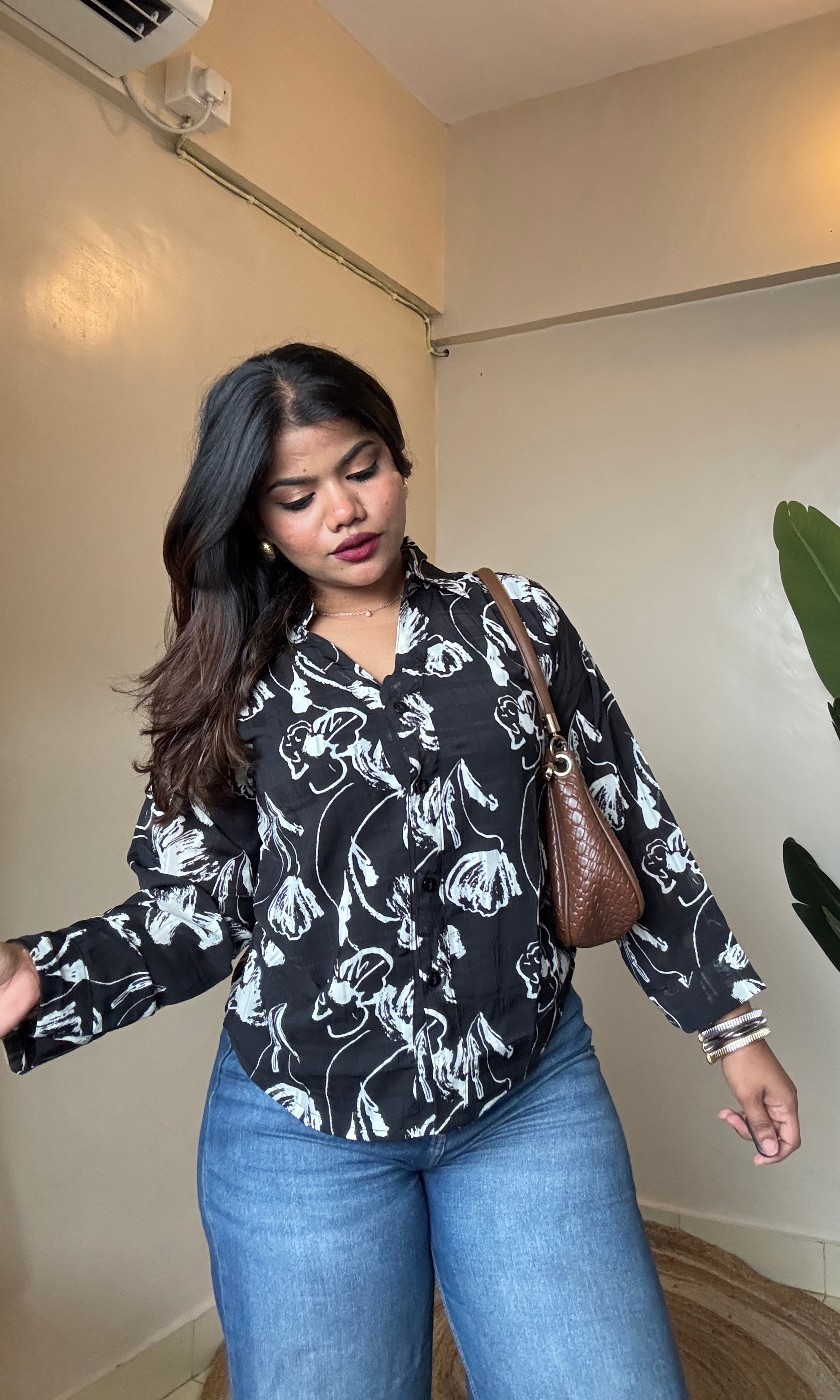 Printed Button Down Shirt