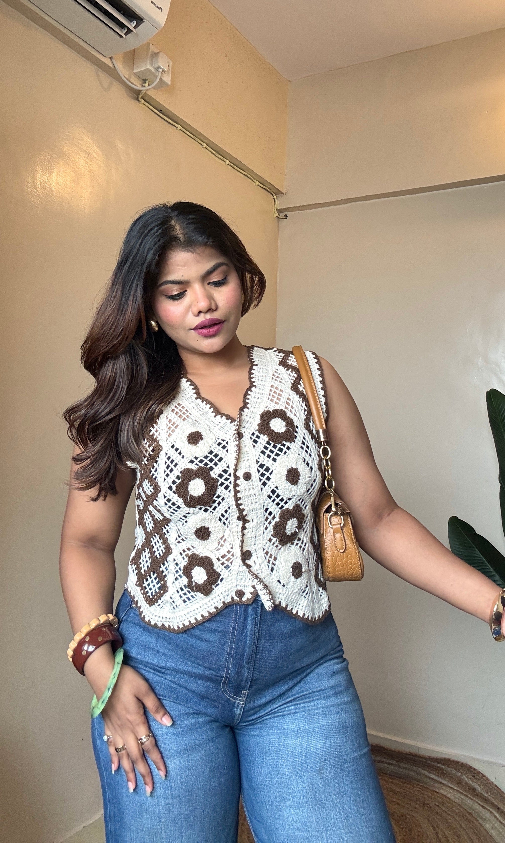 Crochet Vest Coat Top