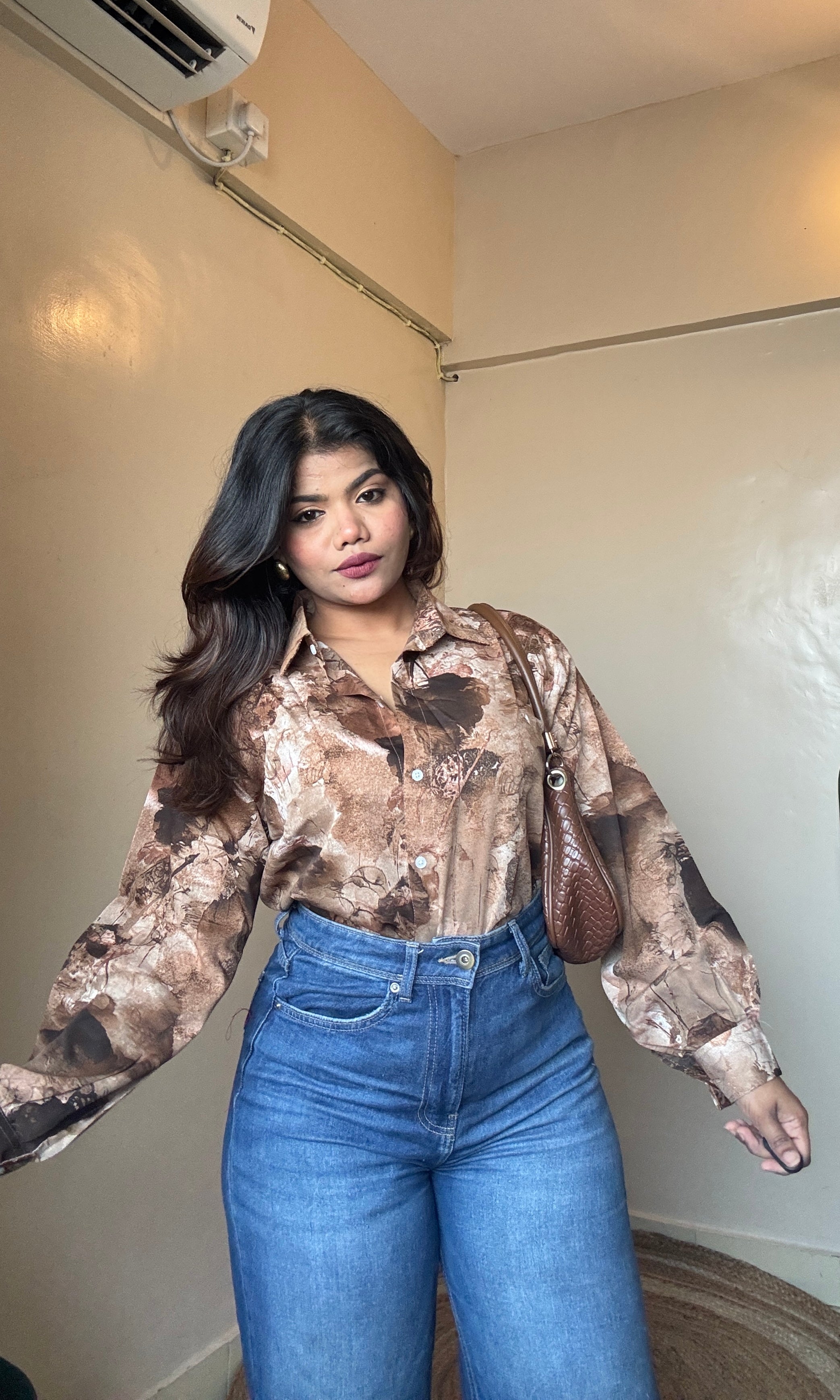 Brown marble printed Imported Shirt