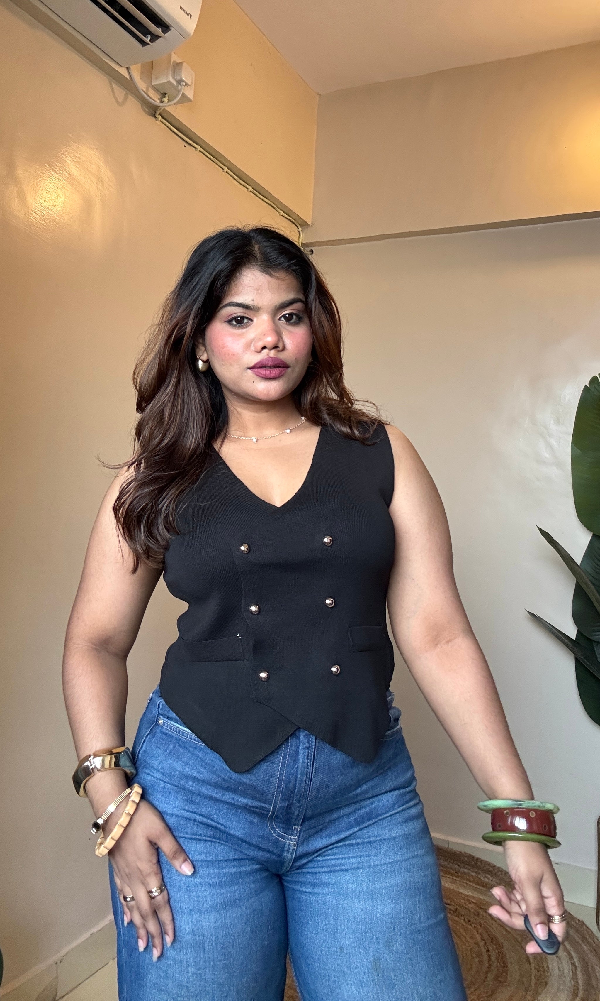 Double Button Detailing Vest-Coats