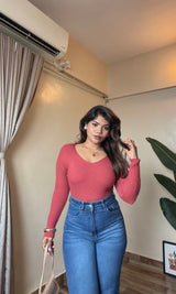 Bestseller V Neck Ribbed Top
