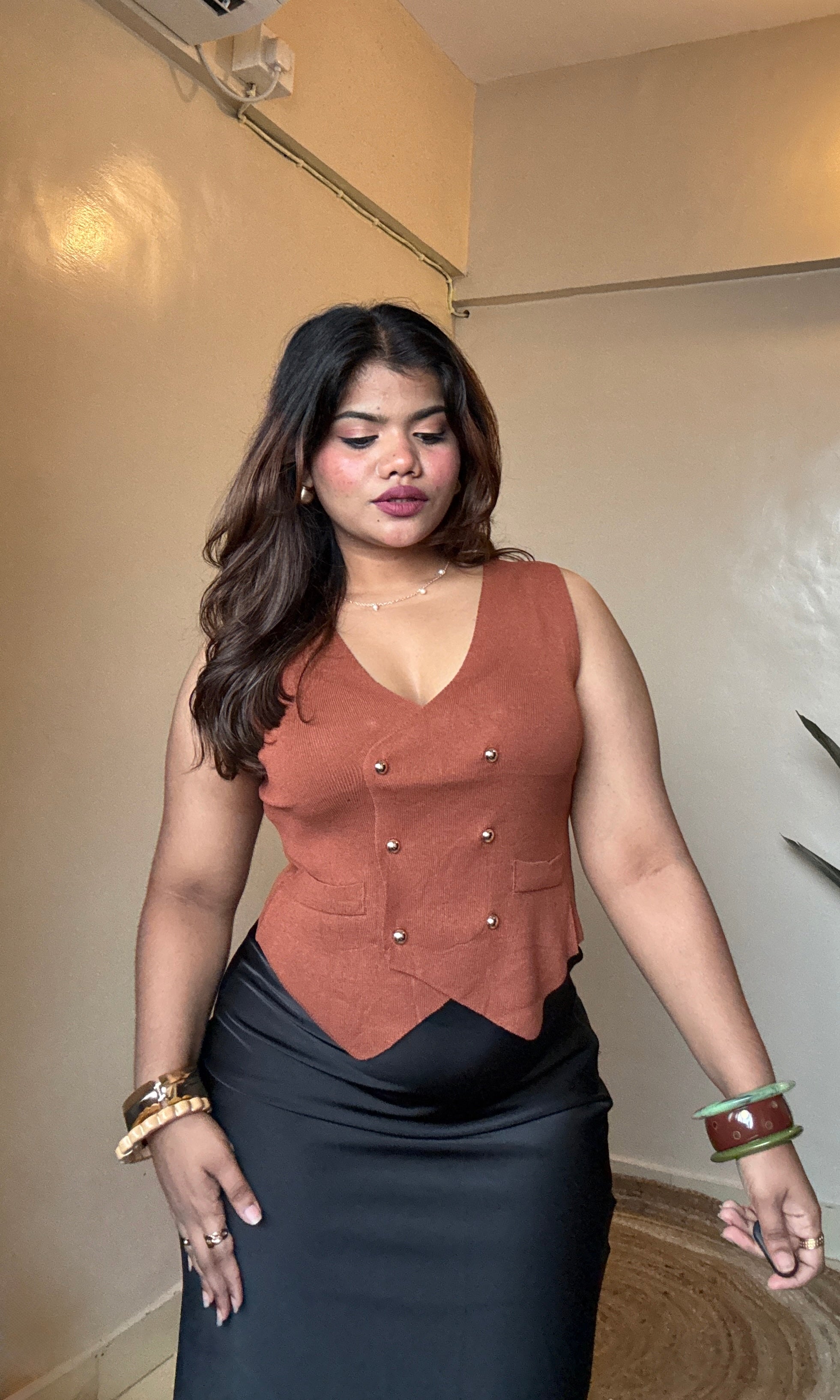 Double Button Detailing Vest-Coats