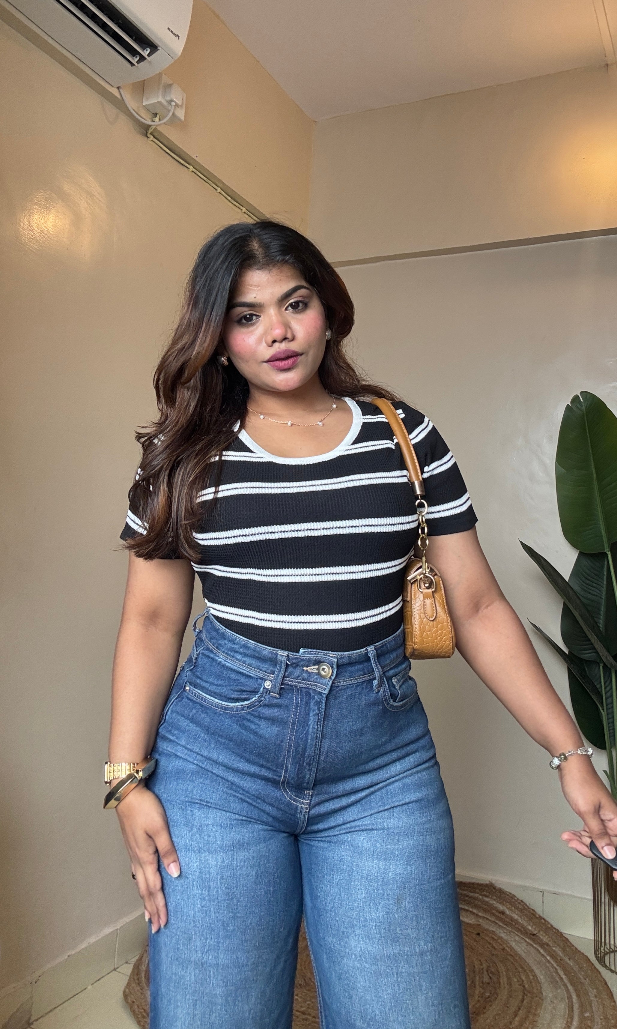Striped Round Neck Top