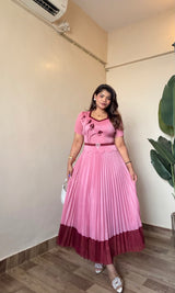 Flower Work Magic Pleated Dress