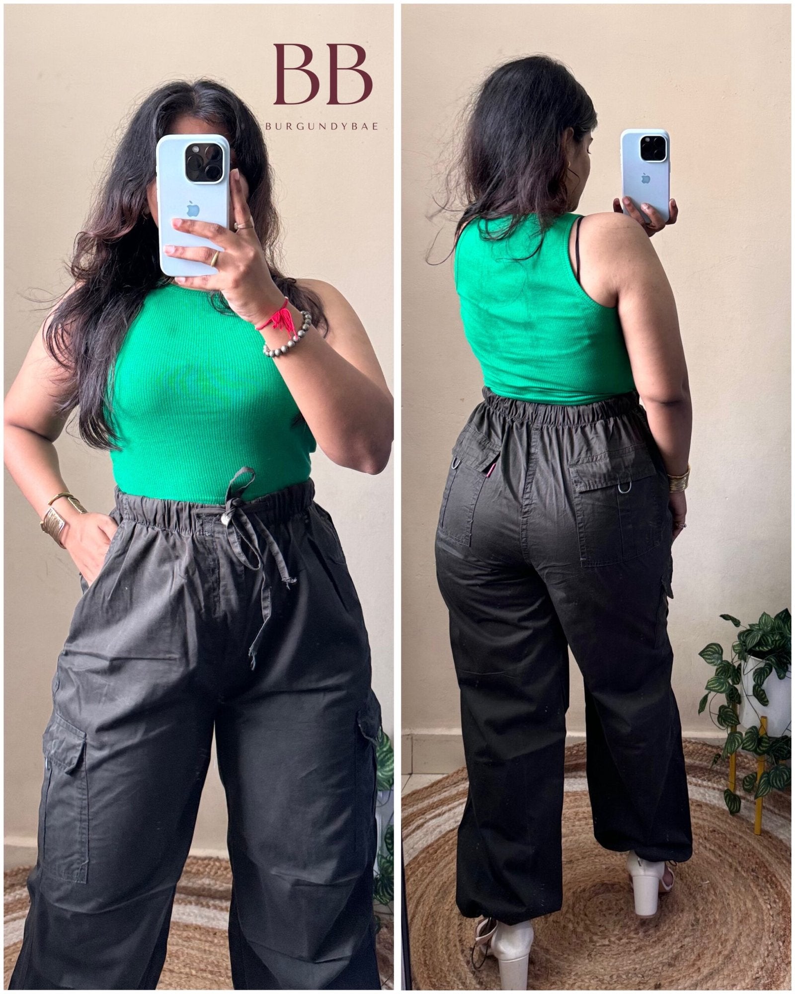 Olive Green Cotton Parachute Pant